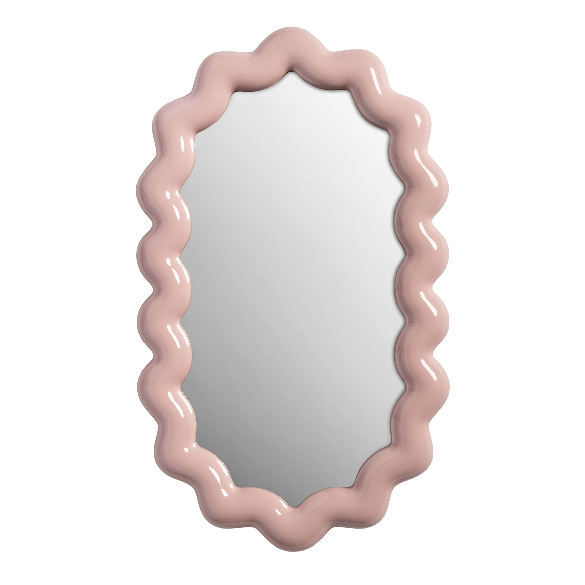 Zigzag Pink Oval Mirror