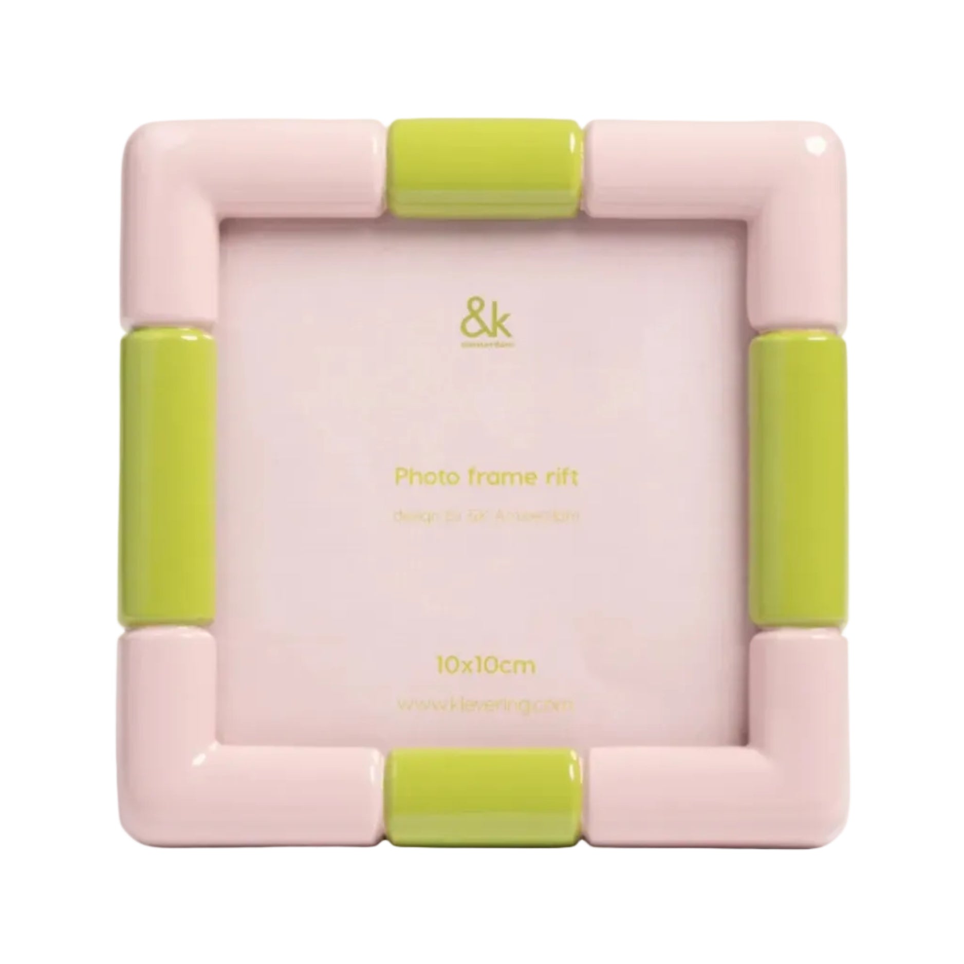 RIFT SQUARE photo frame pink with green
