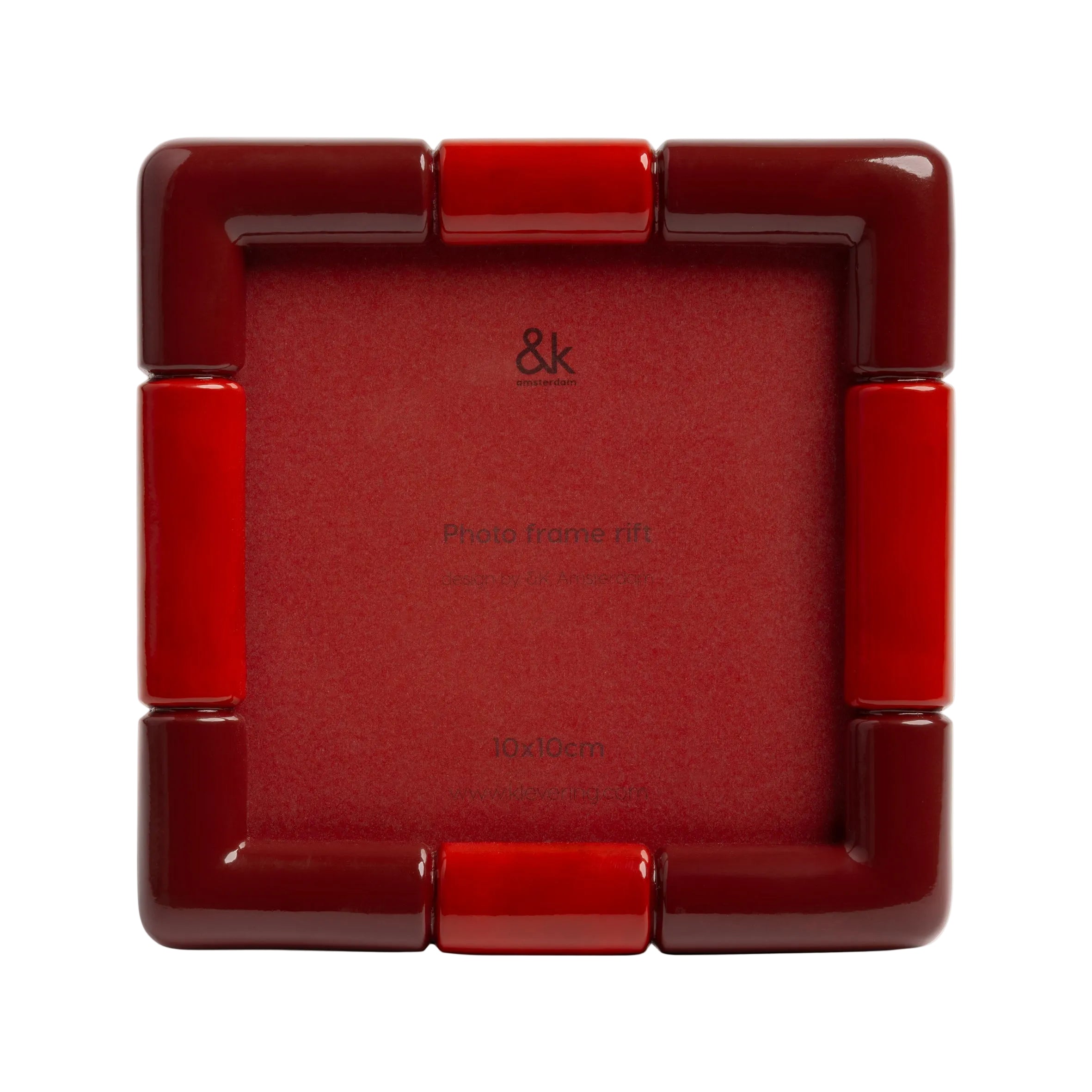 RIFT SQUARE burgundy photo frame with red