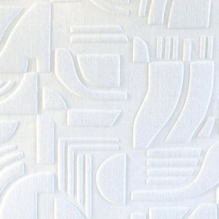 Tapeta tekstylna strukturalna z geometrycznym wzorem LINSOLITE - BLANC biały