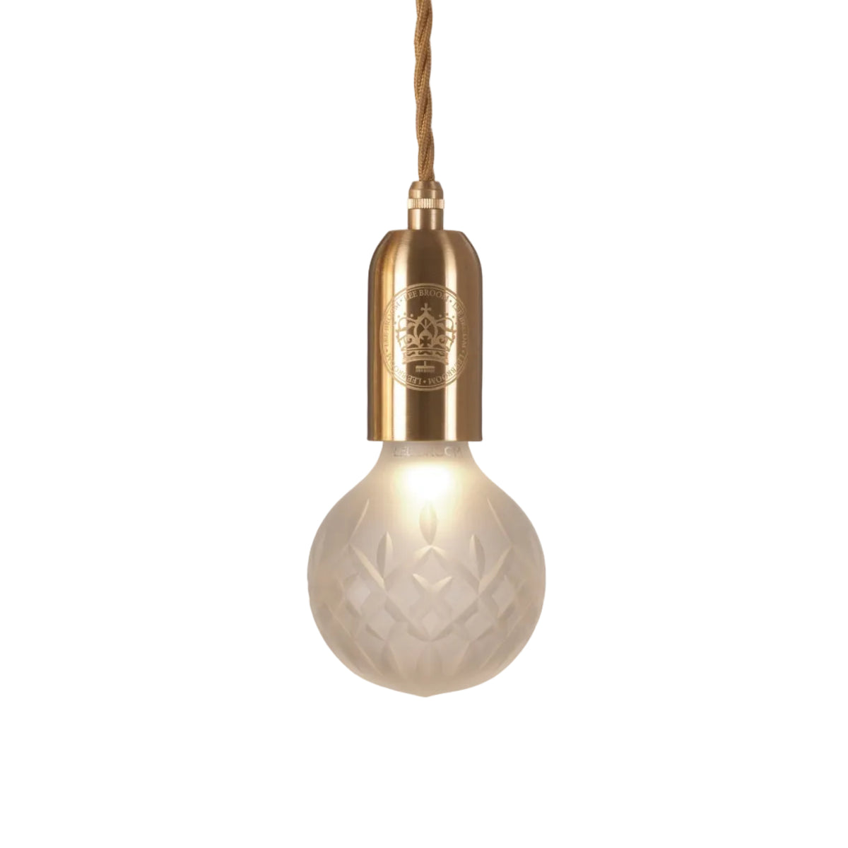 Lampa wisząca CRYSTAL BULB matowe szkło kryształowe z mosiężnym wykończeniem