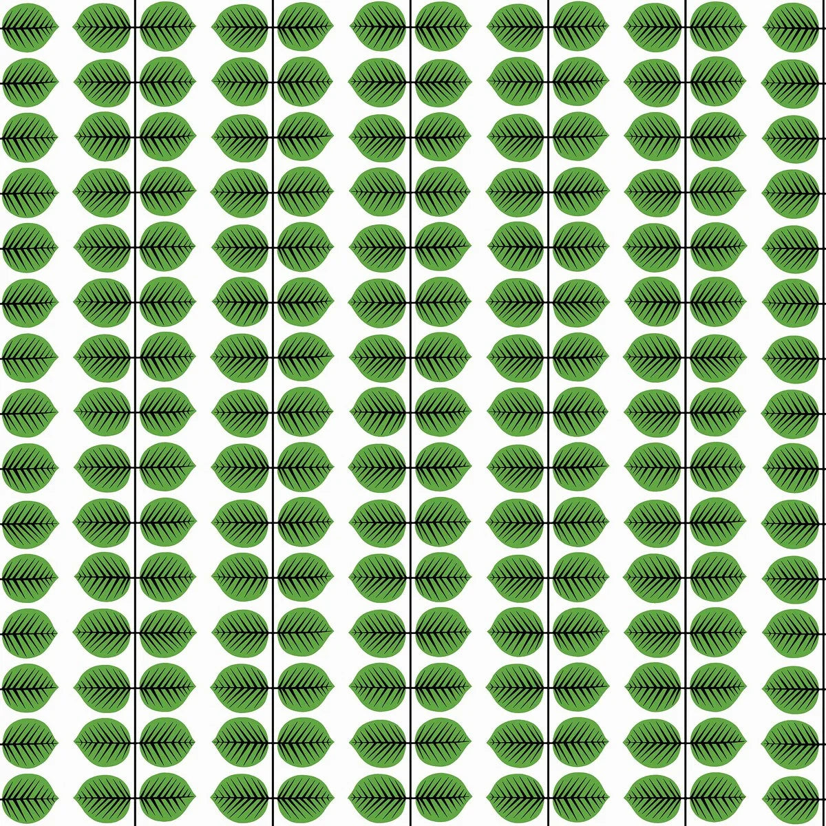 Tapete mit pflanzlichem Blattmuster BERSÅ weiß mit grün