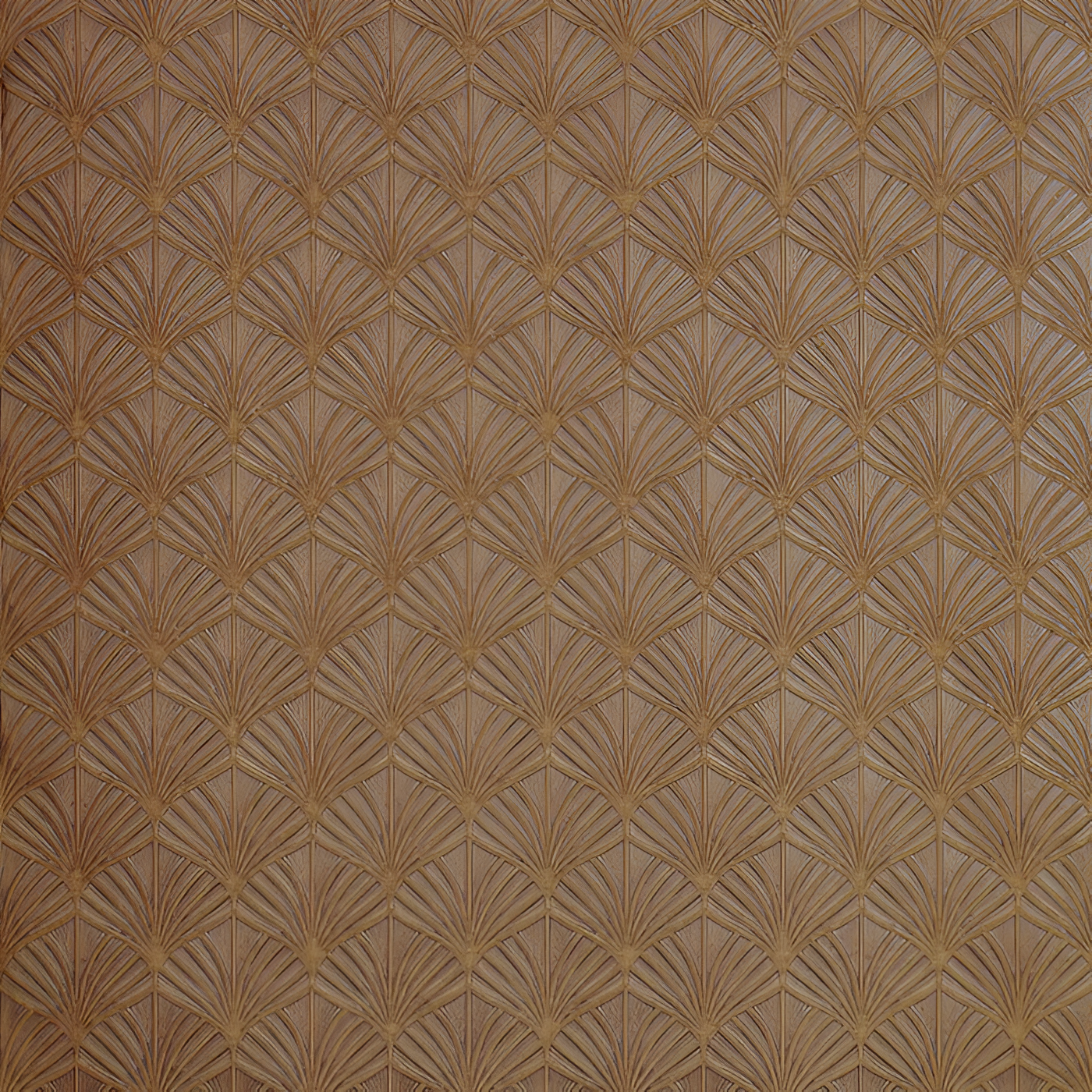 Strukturtapete mit pflanzlichem Motiv NEREIDES - AUBERGINE/DORÉ braun mit Gold