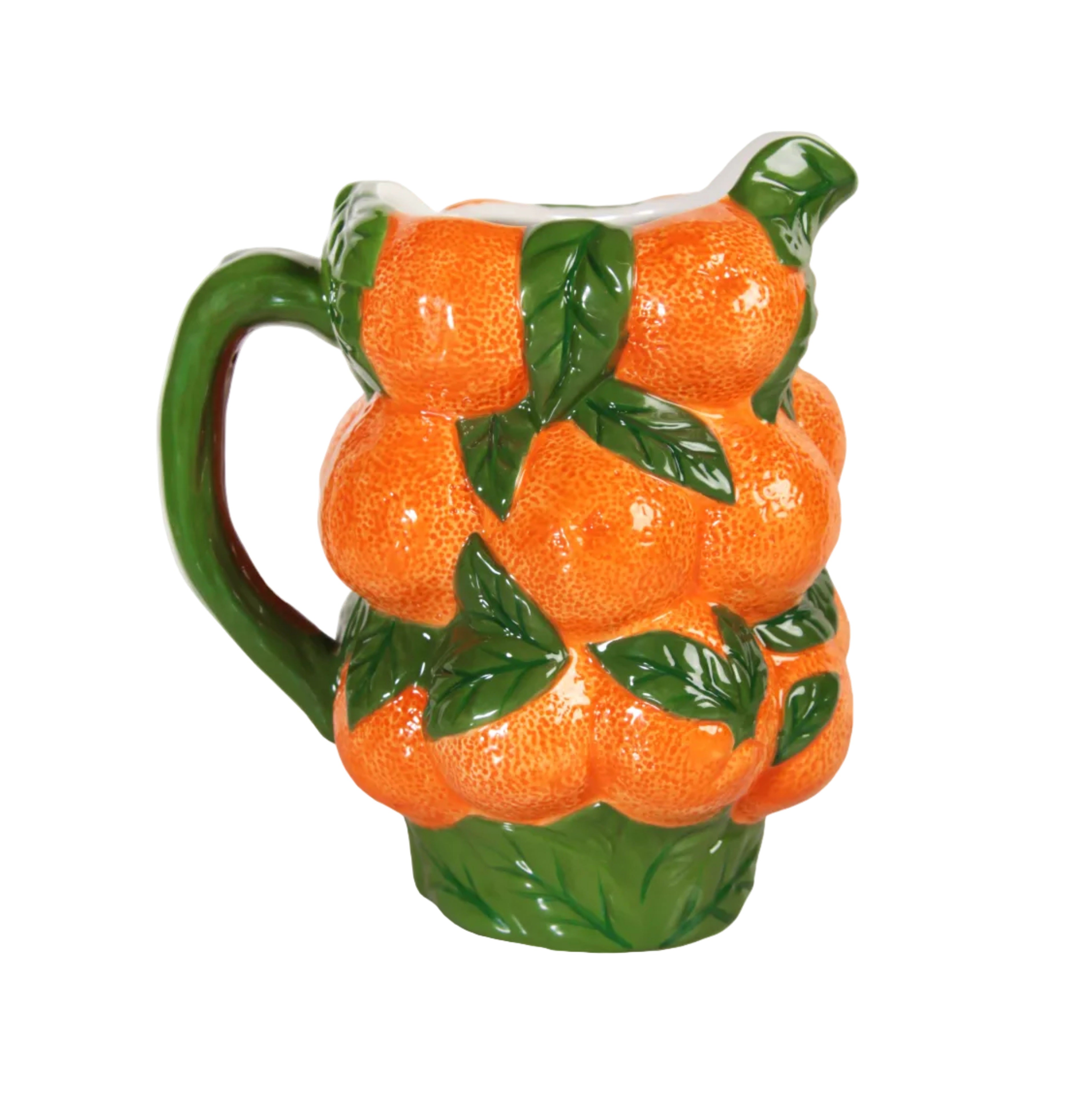 Orange pitcher with green