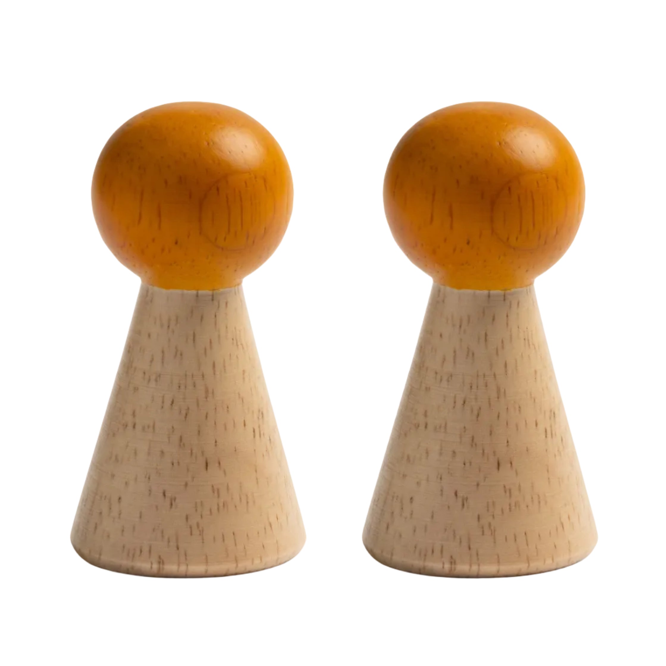 Zestaw haczyków ściennych HALMA drewniany z pomarańczowym