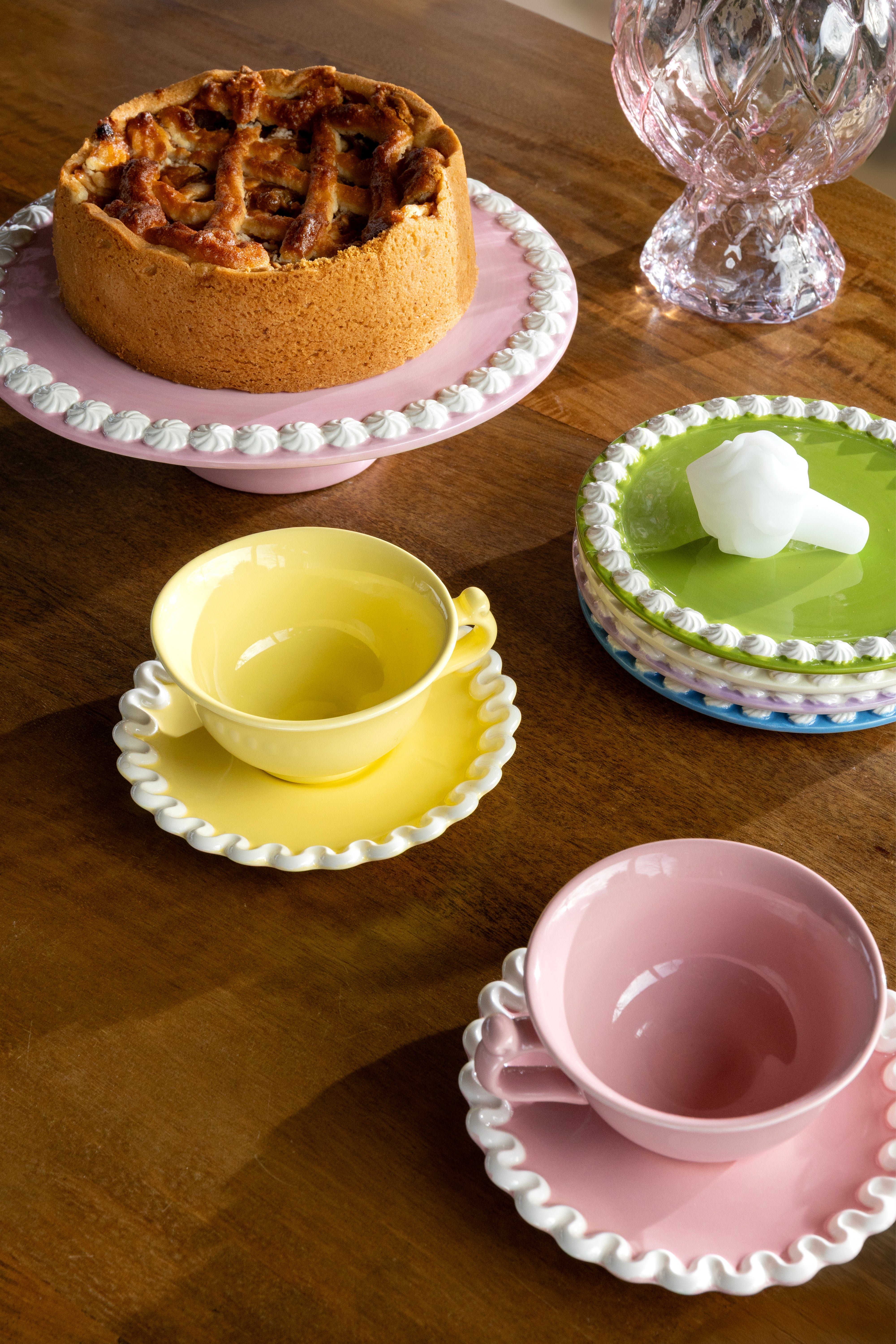 Set of cups with saucer WHIP yellow