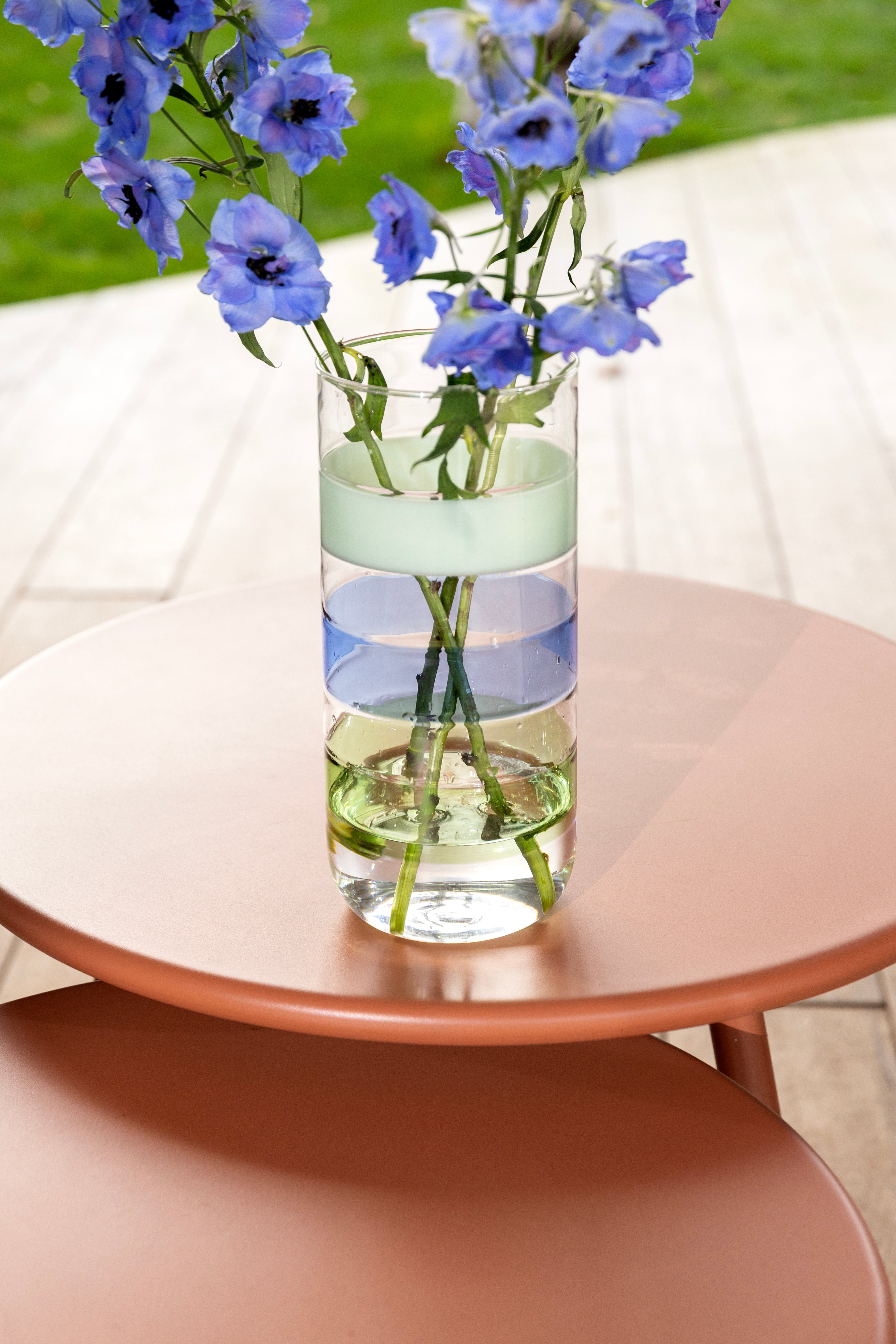 Vase LUMO grün-blaues Glas