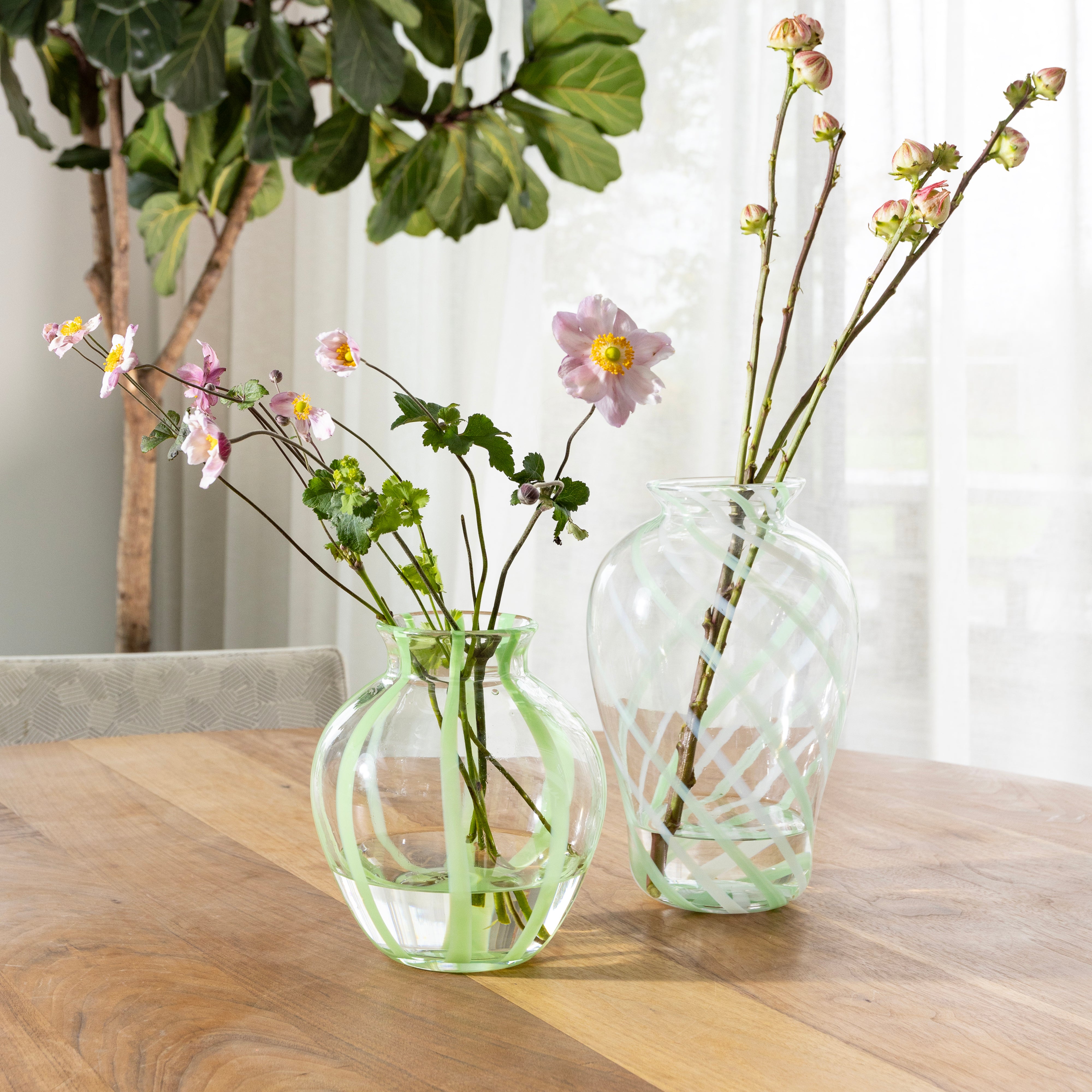 Vase YOGU SPIRAL grünes Glas