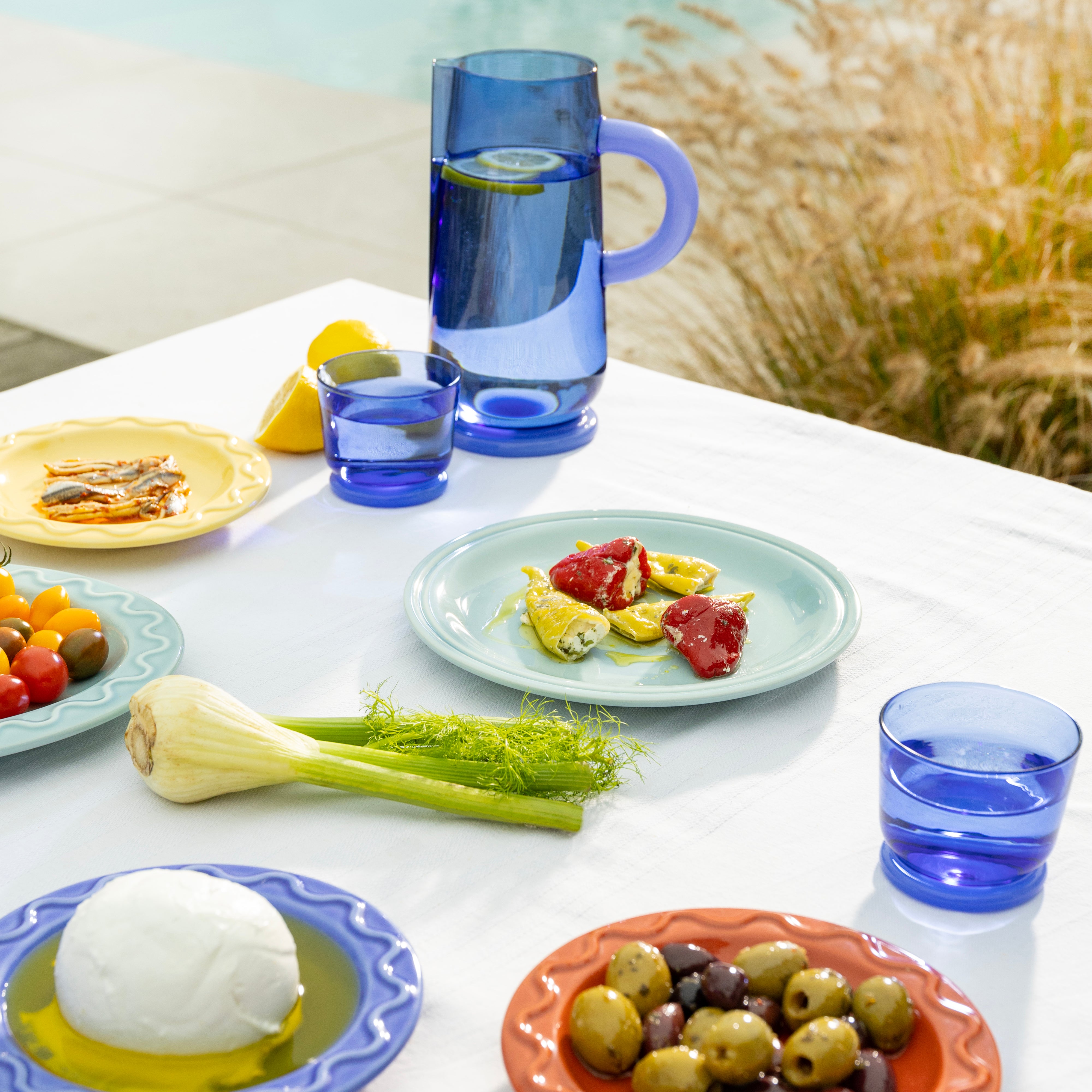 MOCHI Light Blue Breakfast Plate Set