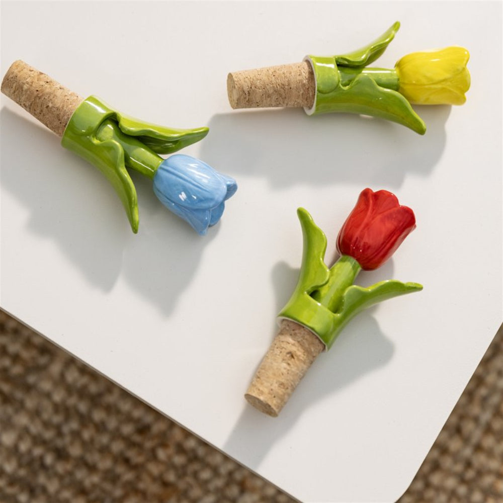 TULIP Bottle Stopper Green with Red
