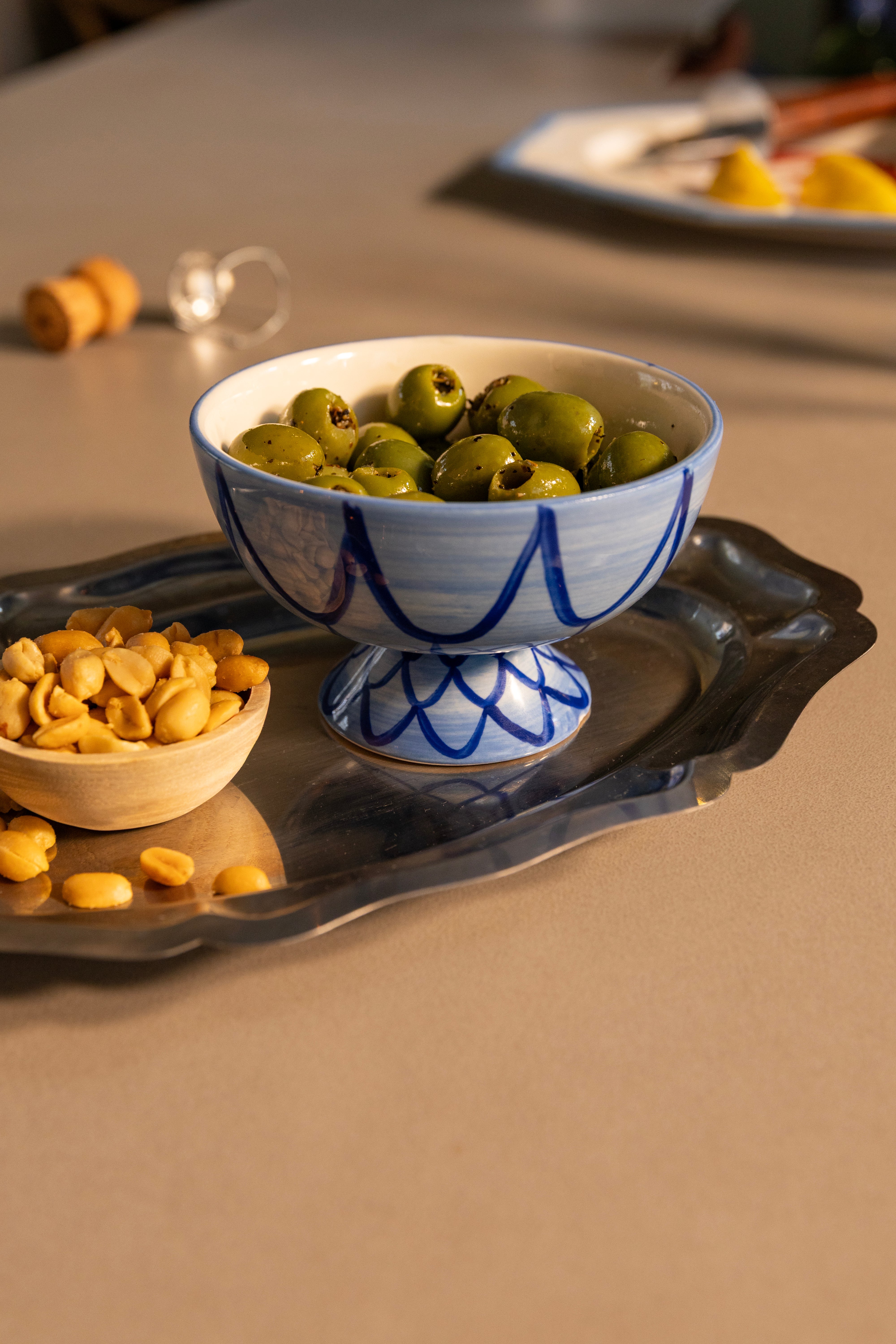 Set von Schalen SIRENE blau mit Weiß