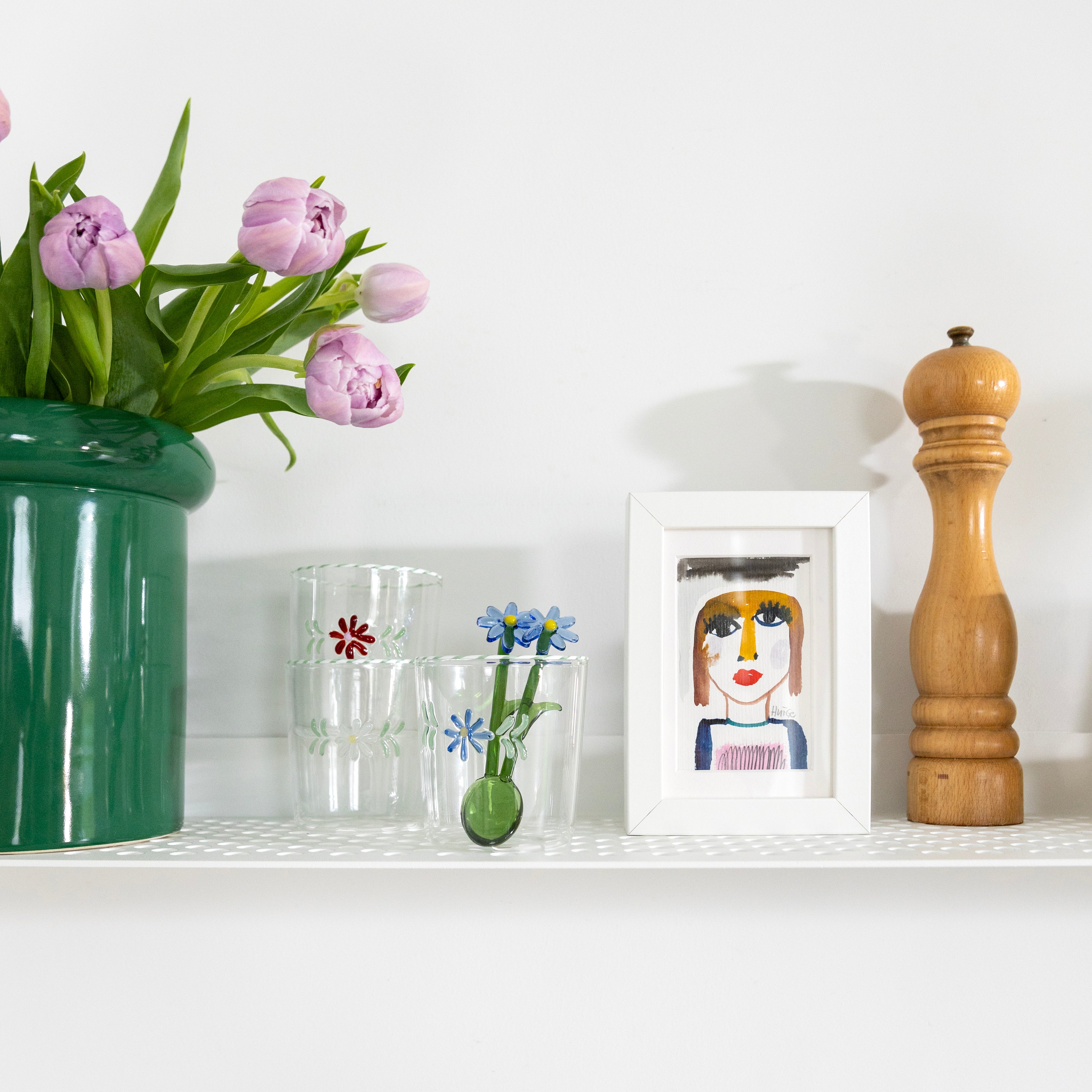 Zestaw szklanek FLORA motyw kwiatów