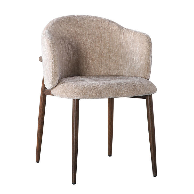 OSAKA Chair in Beige with Dark Wooden Base