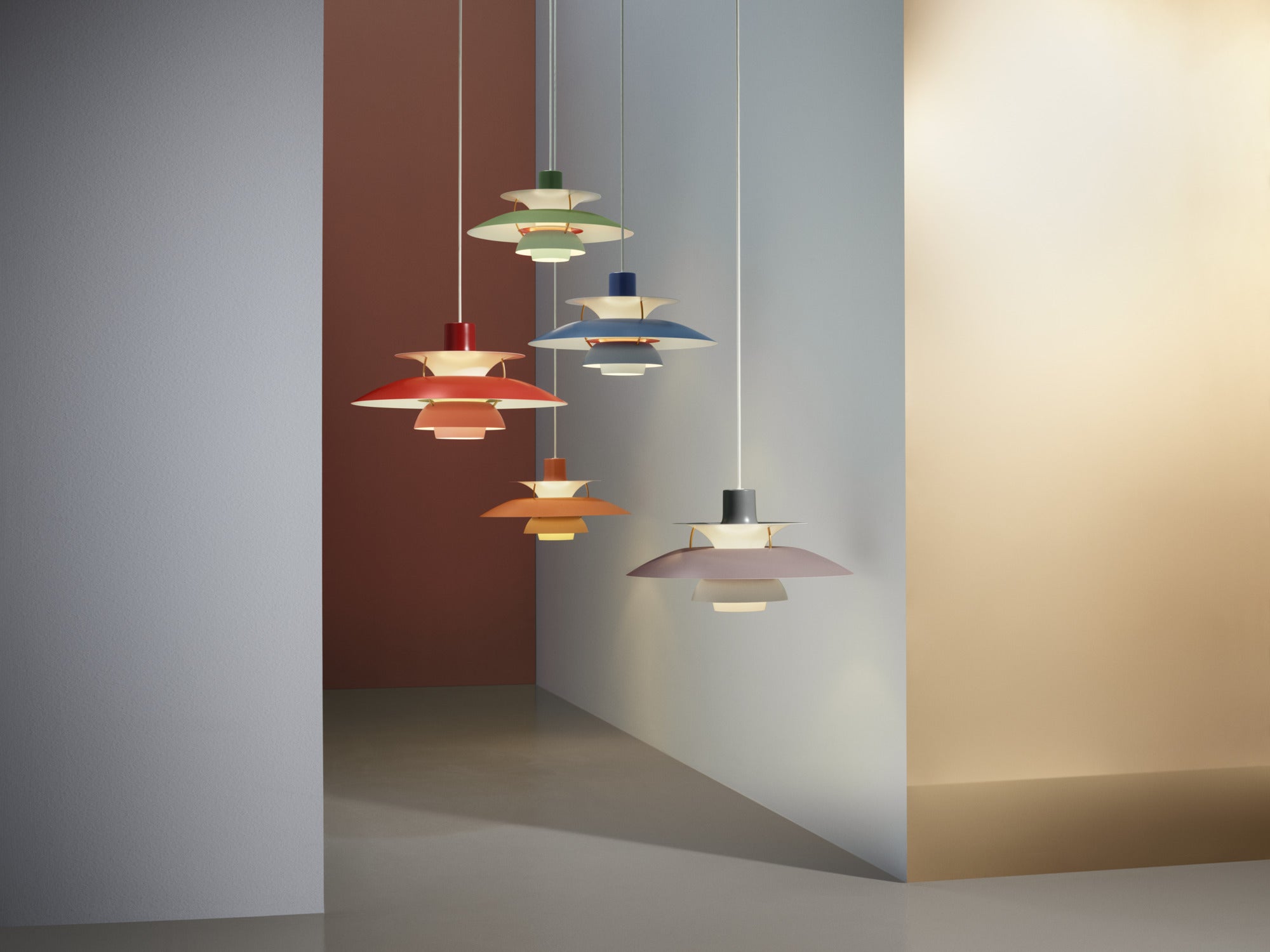 Lampa wisząca PH 5 odcienie czerwonego