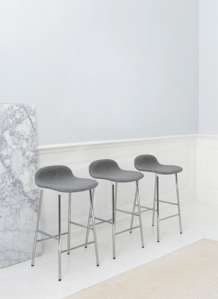Upholstered forms with a brown base