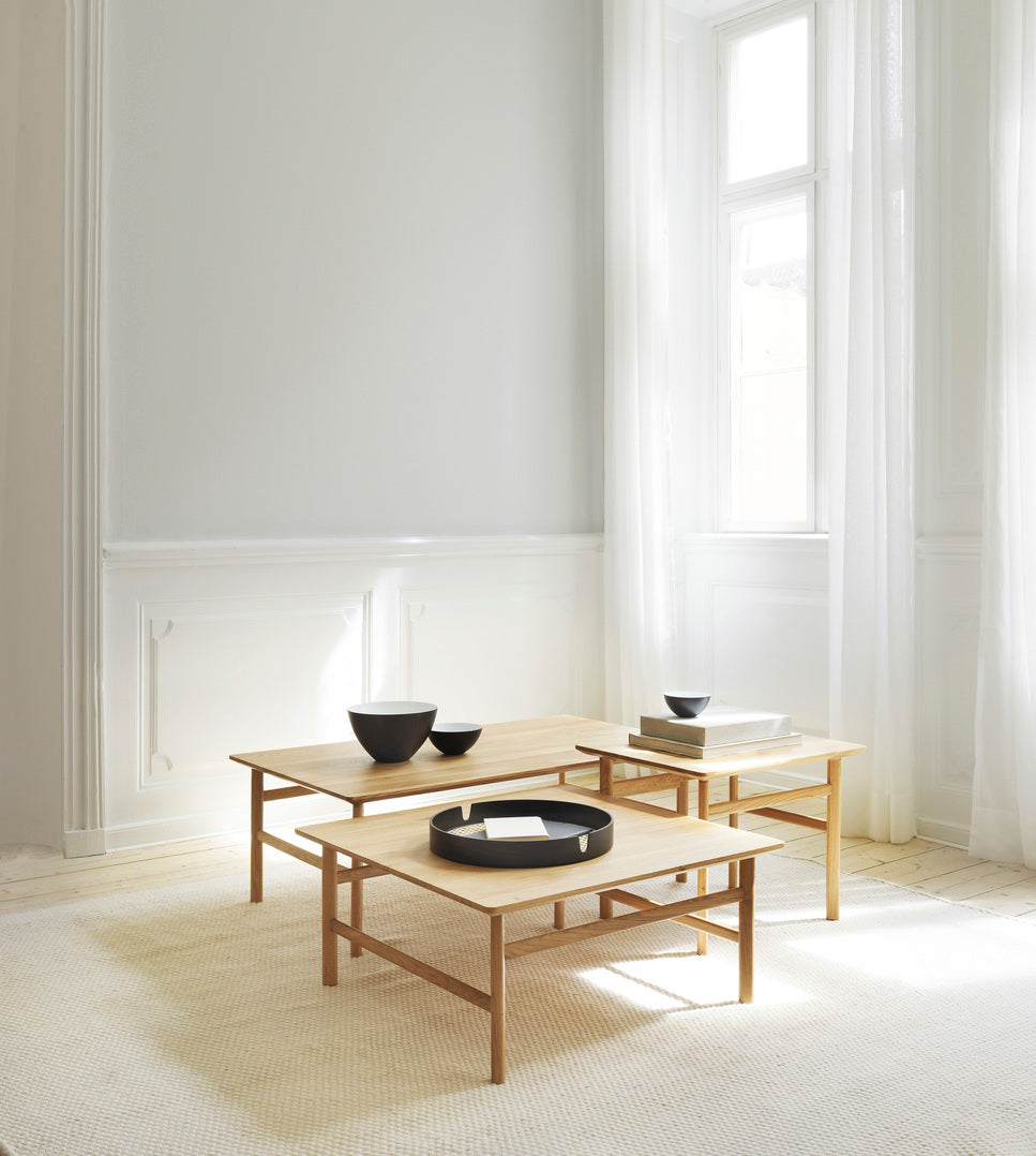 Gray salon tray with rattan
