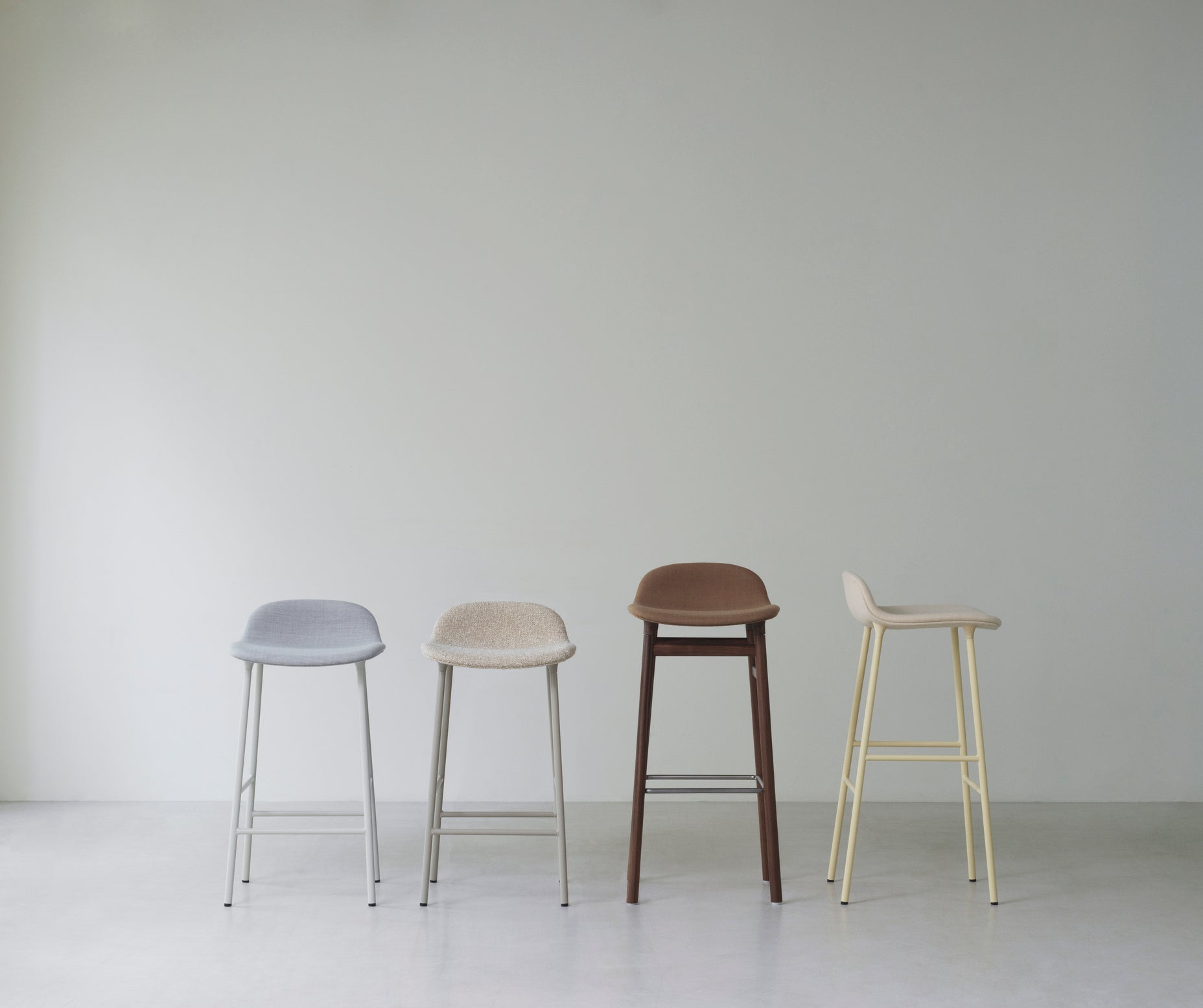 Upholstered forms with a blue base