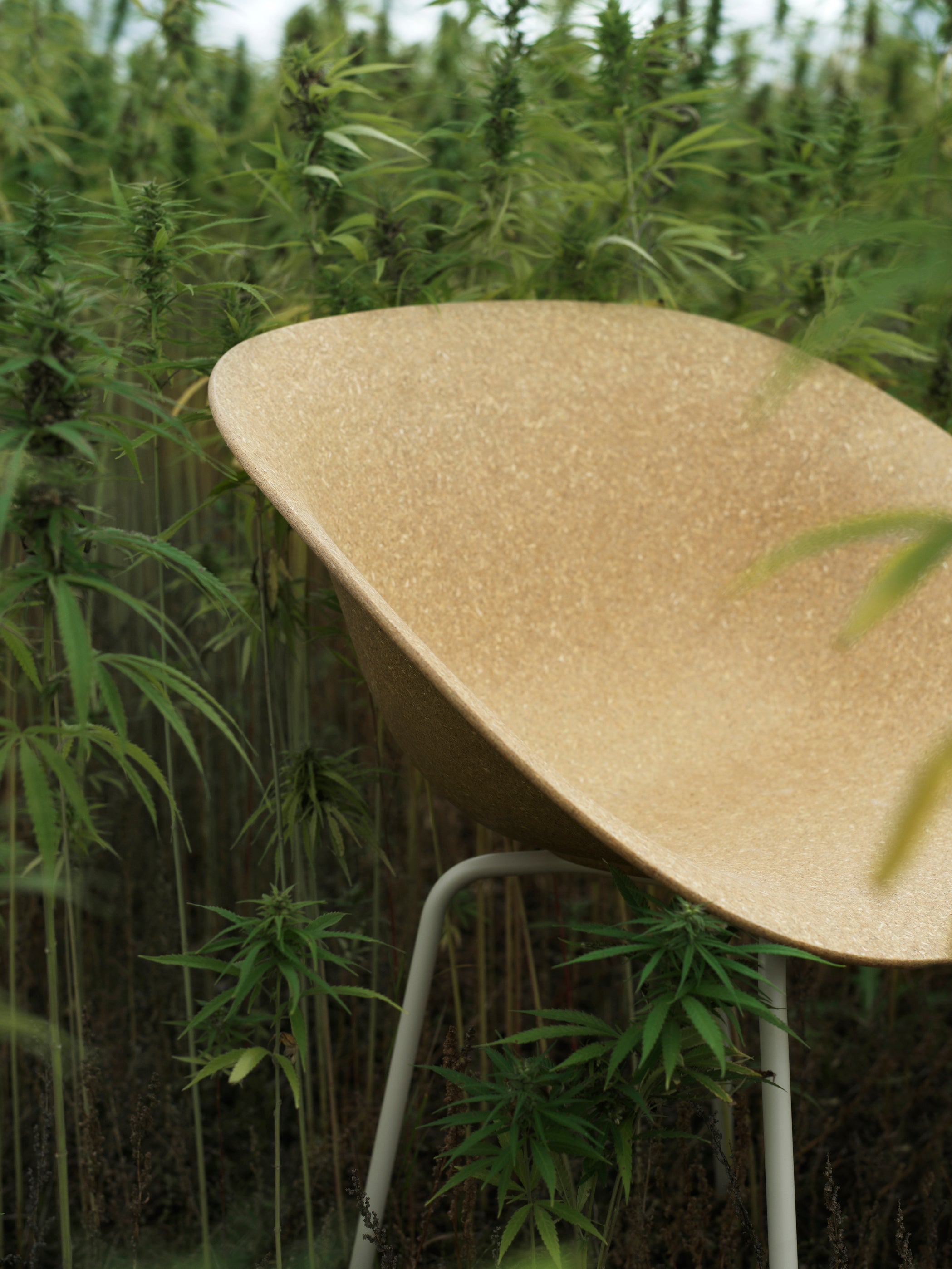 Armchair Green Mat chair with a black base