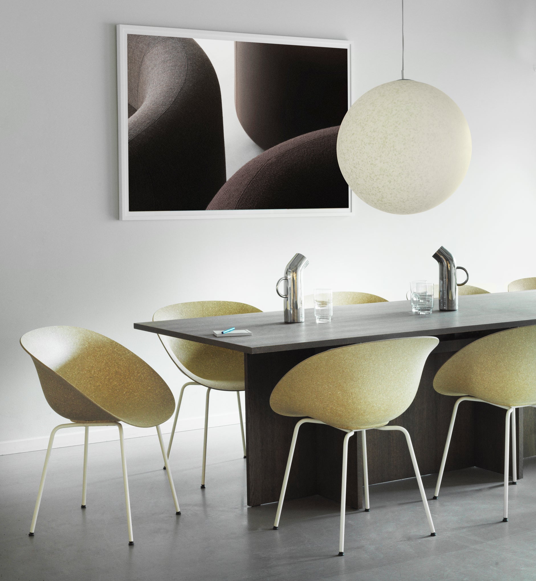 Armchair Green Mat chair with a black base