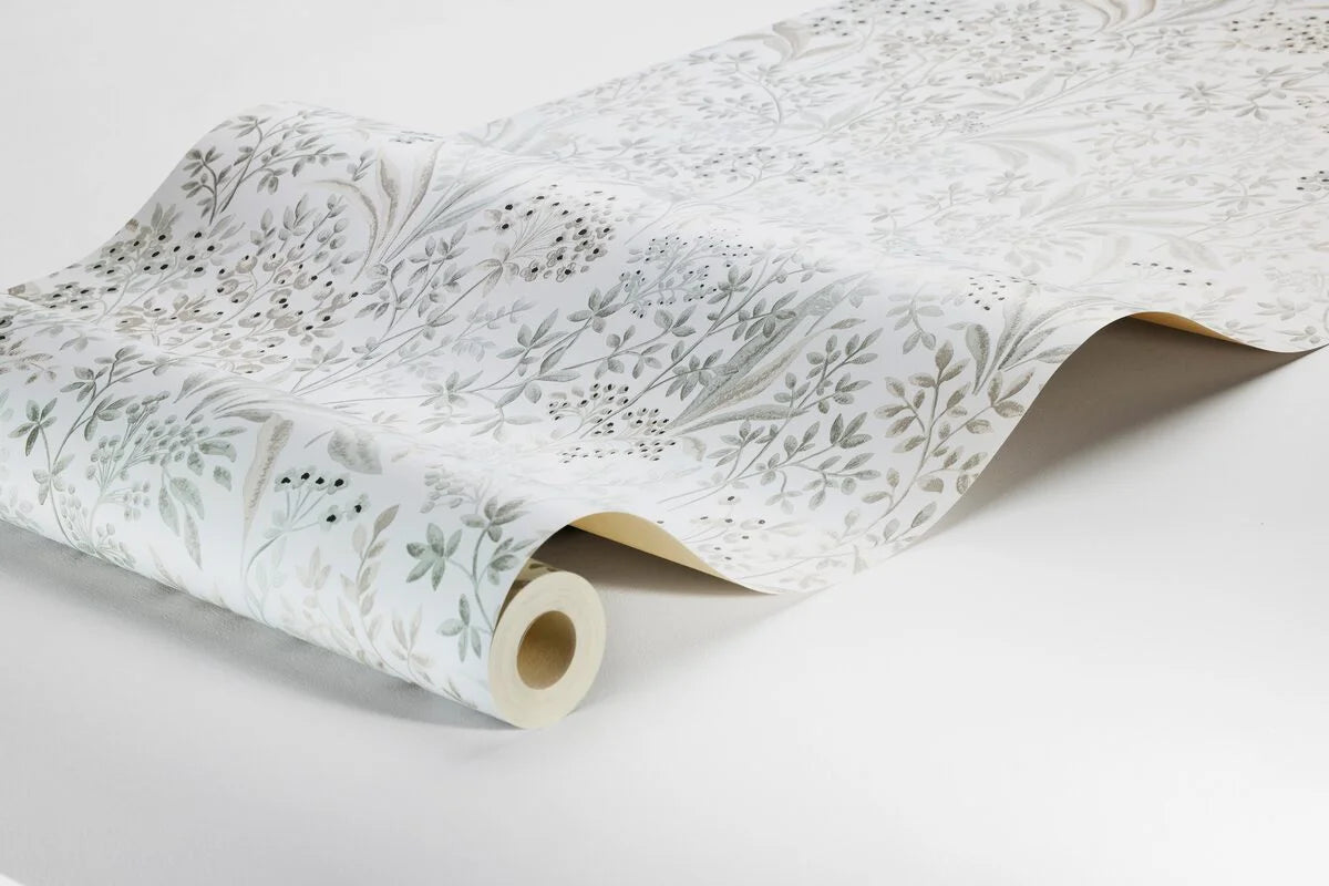 Tapeta flizelinowa papierowa z roślinnym wzorem NOCTURNE jasnoszary