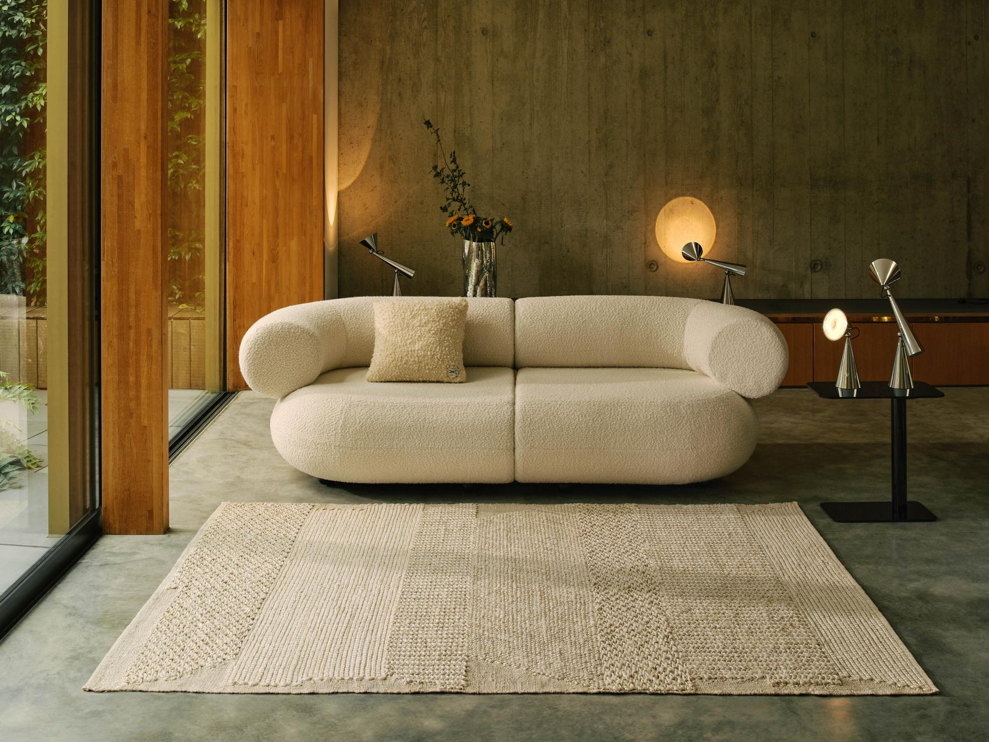 Teppich KNOTTY gebleichte Jute