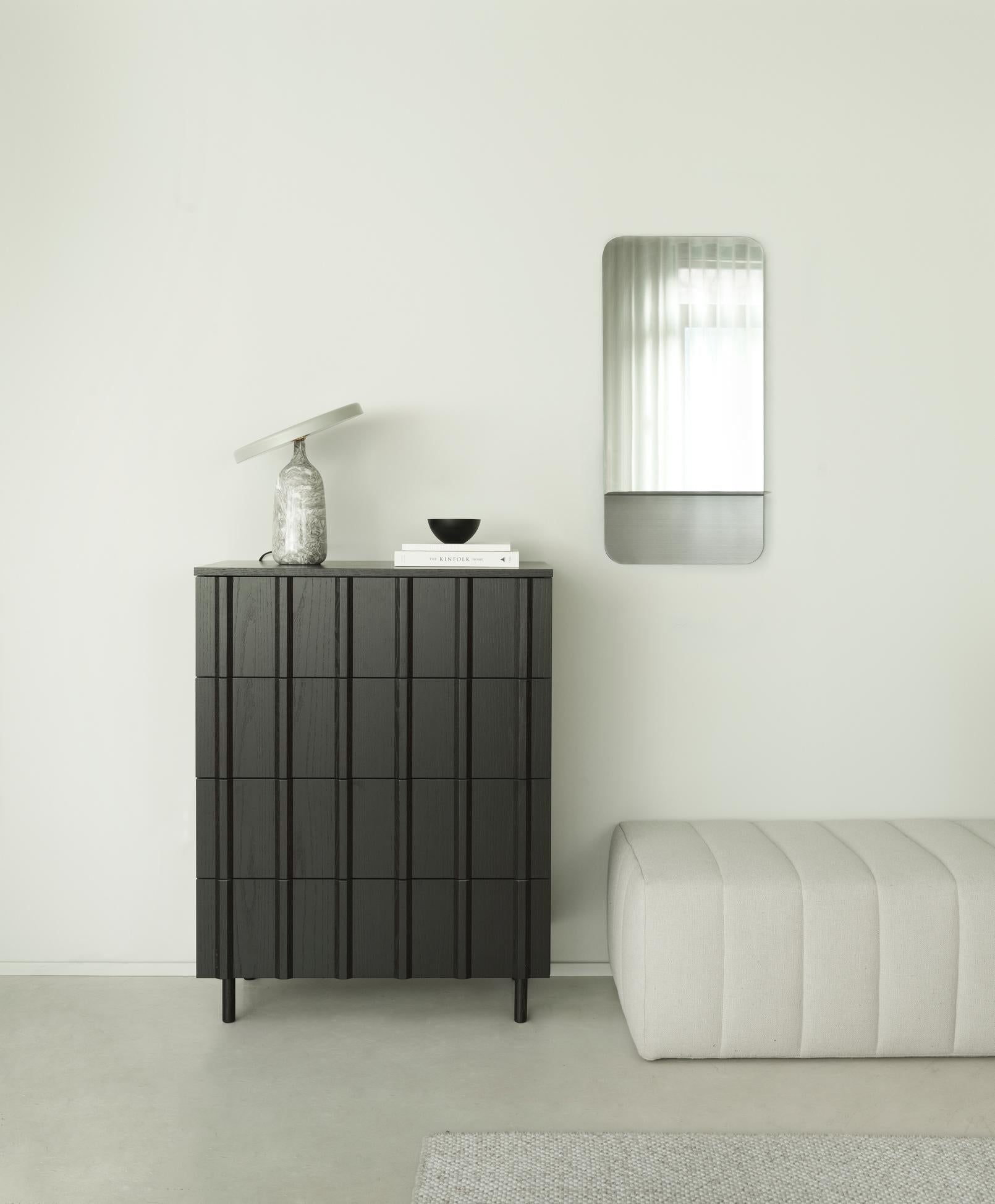Chest of drawers with RIB drawers black oak veneer