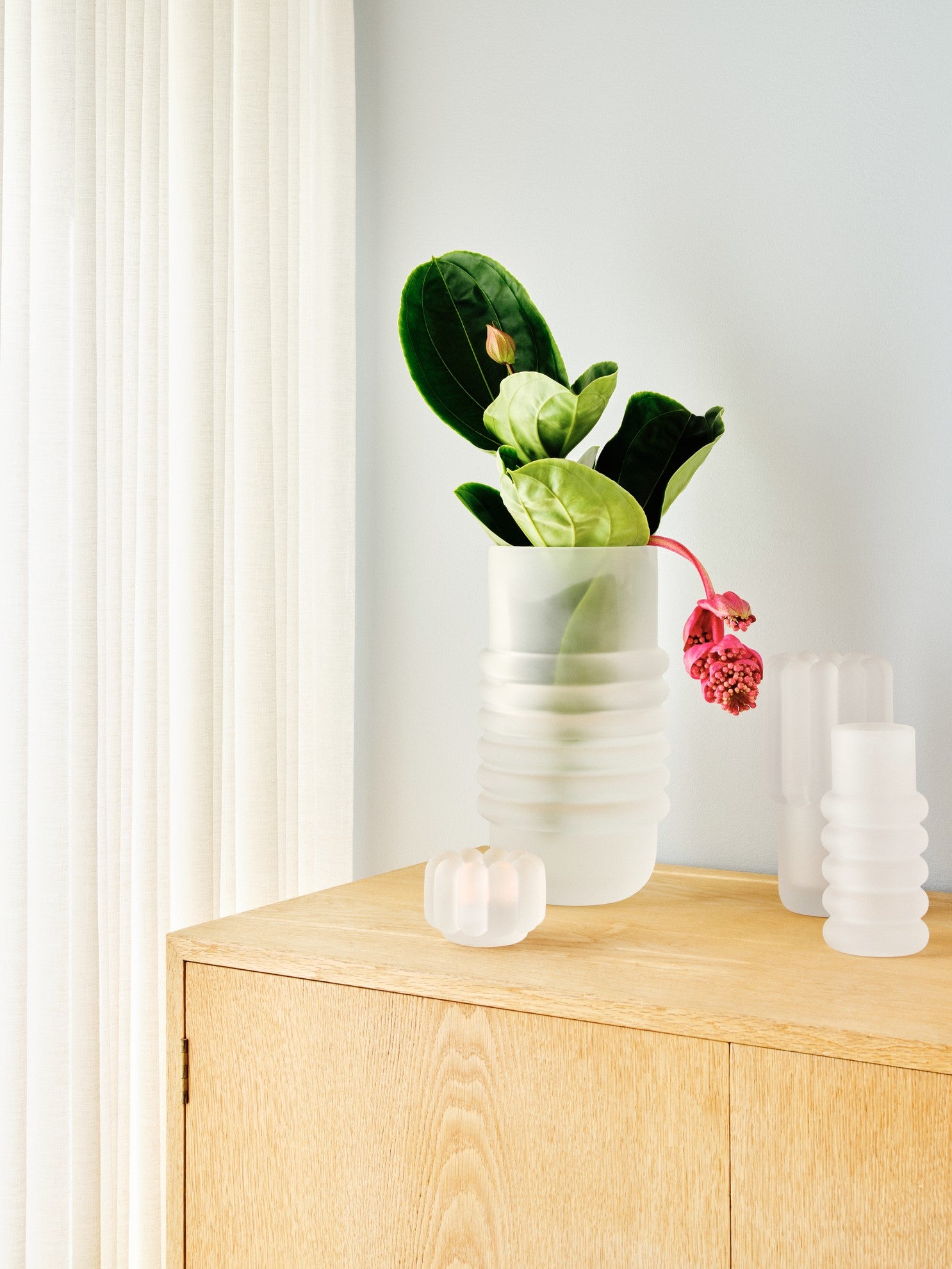 Kerzenhalter PRESS mattes Glas