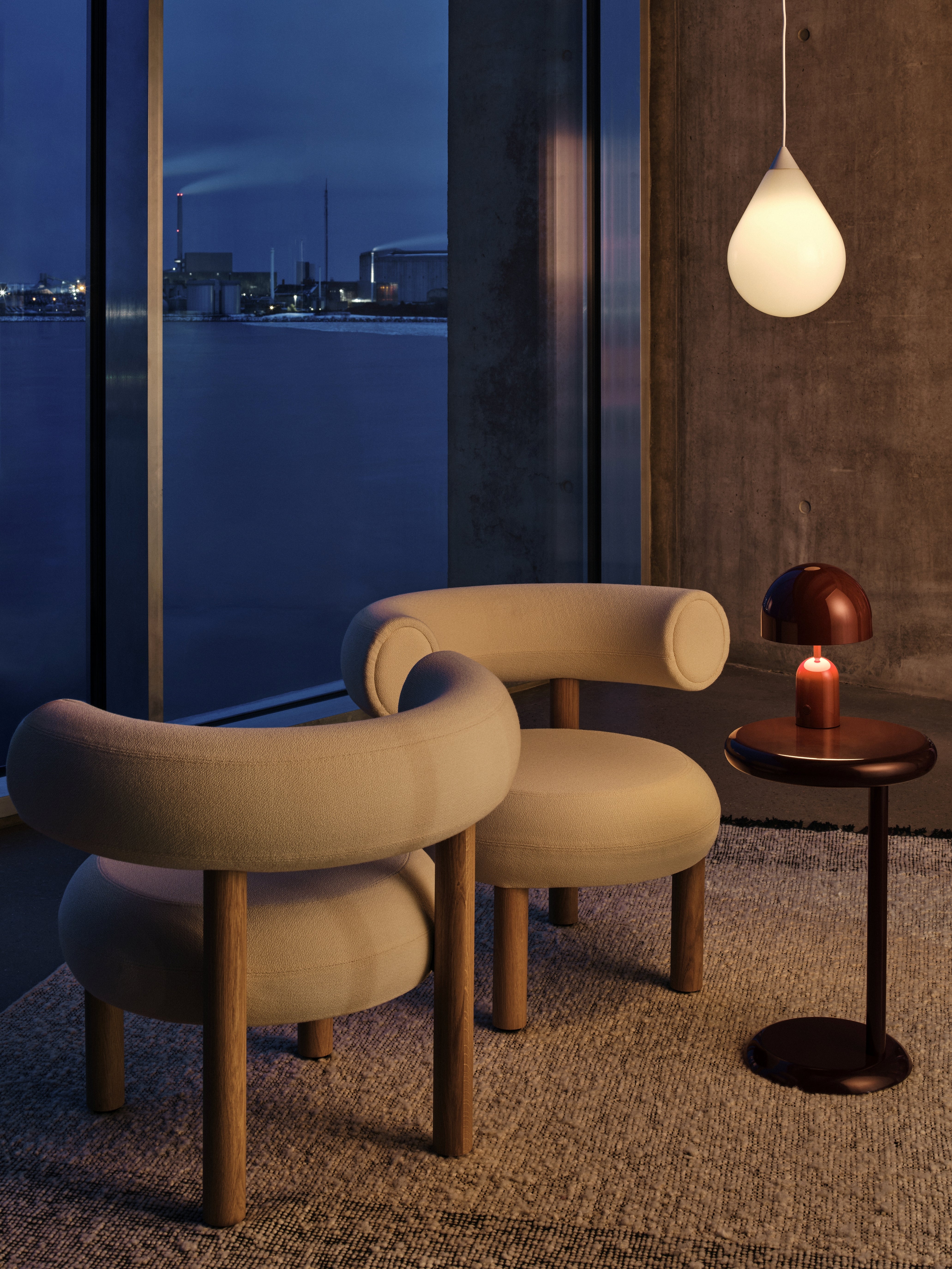 Round Side Table SPOT in Burgundy