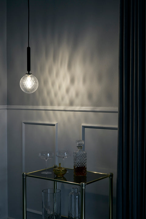 MIIRA Pendant Lamp in Graphite with Transparent Glass