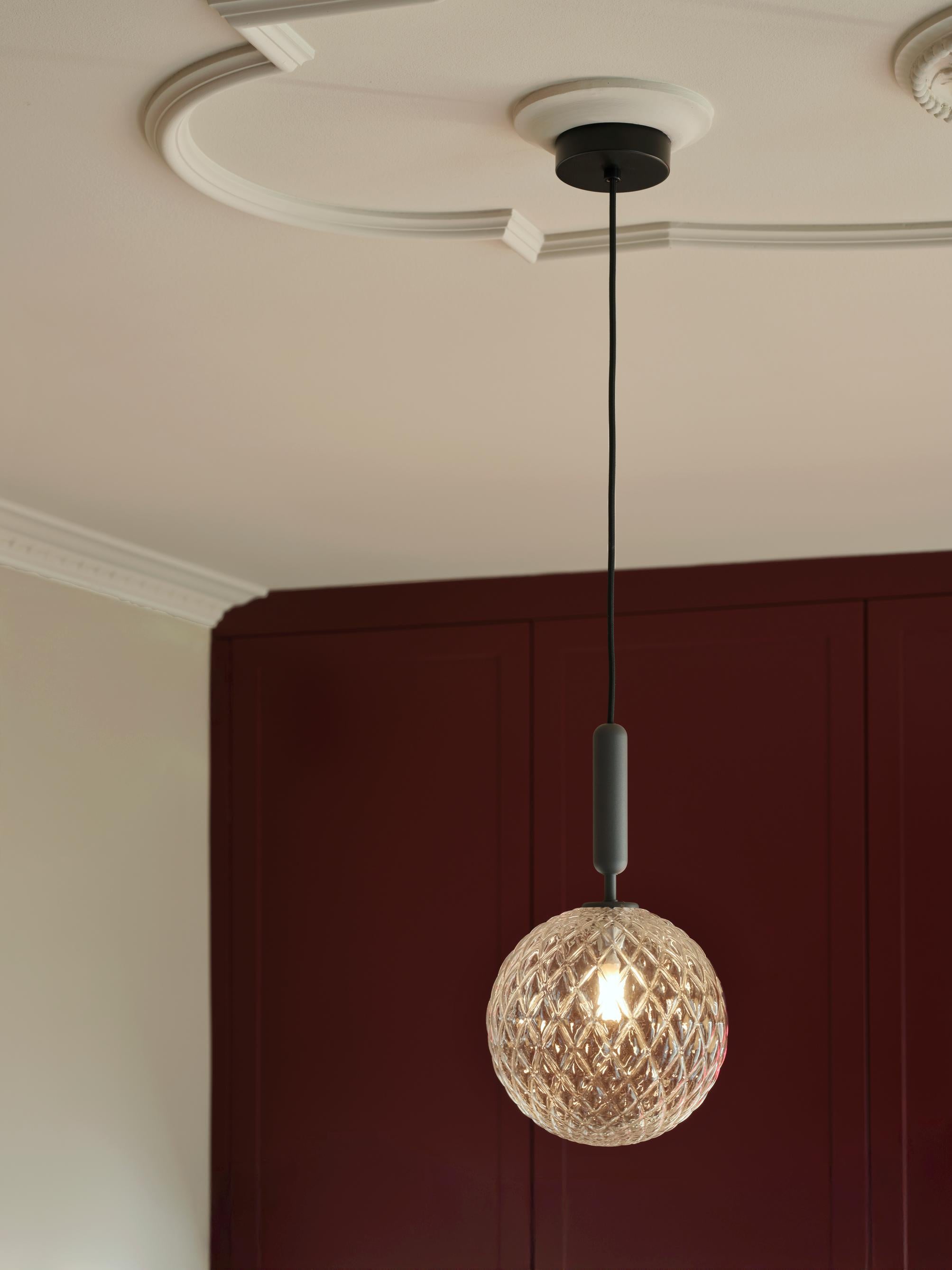 MIIRA Pendant Lamp in Graphite with Transparent Glass