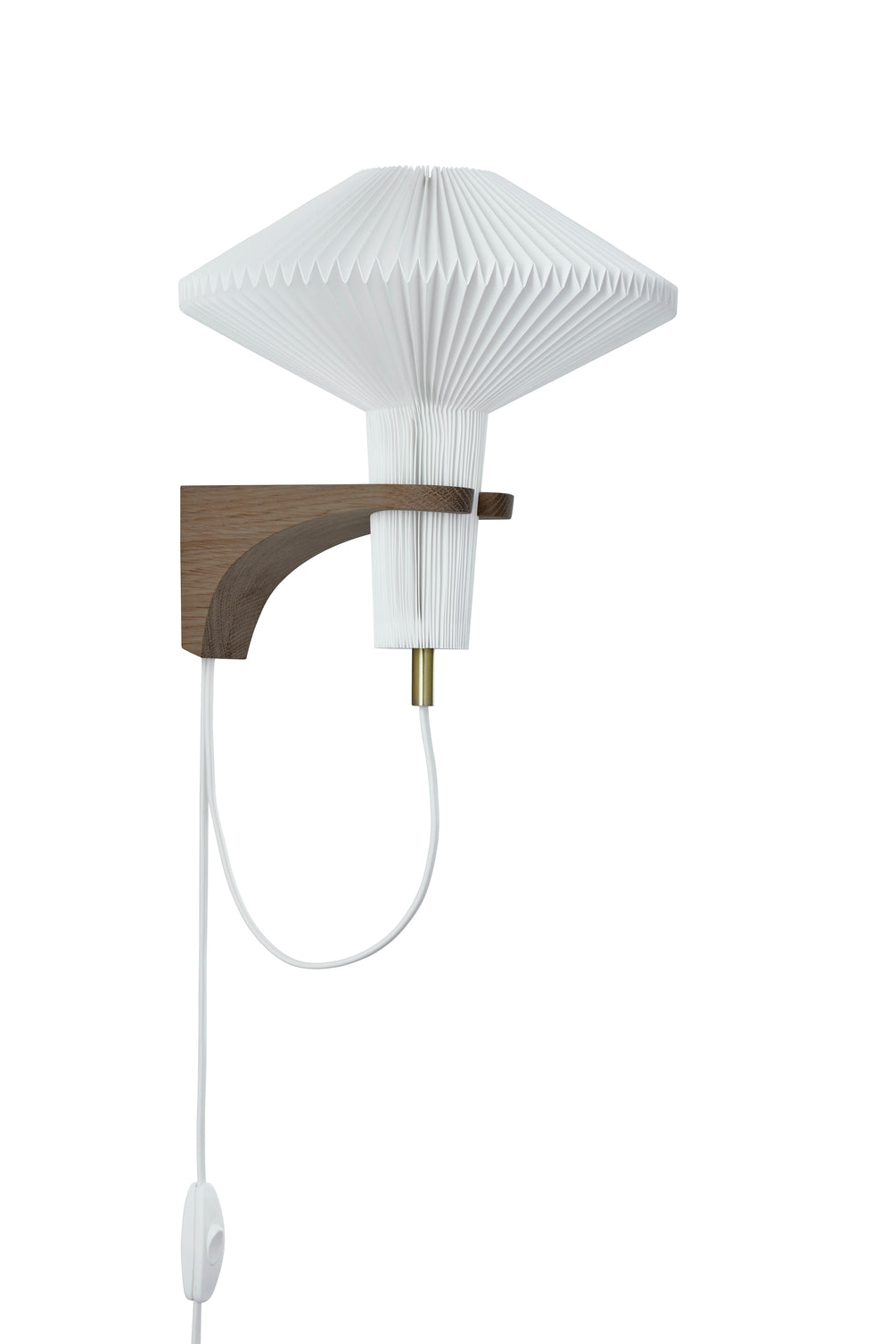 Lampa ścienna MODEL 204 MUSHROOM biały z ciemną dębową podstawą