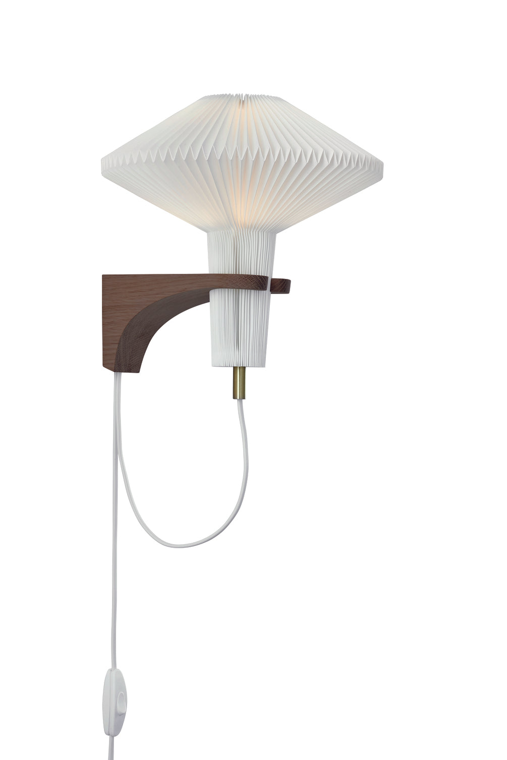 Lampa ścienna MODEL 204 MUSHROOM biały z ciemną dębową podstawą