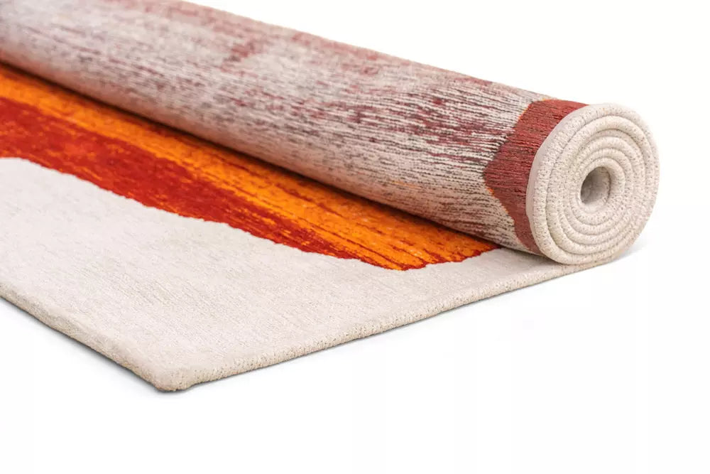 Teppich BRUSH beige mit orangefarbenen Akzenten