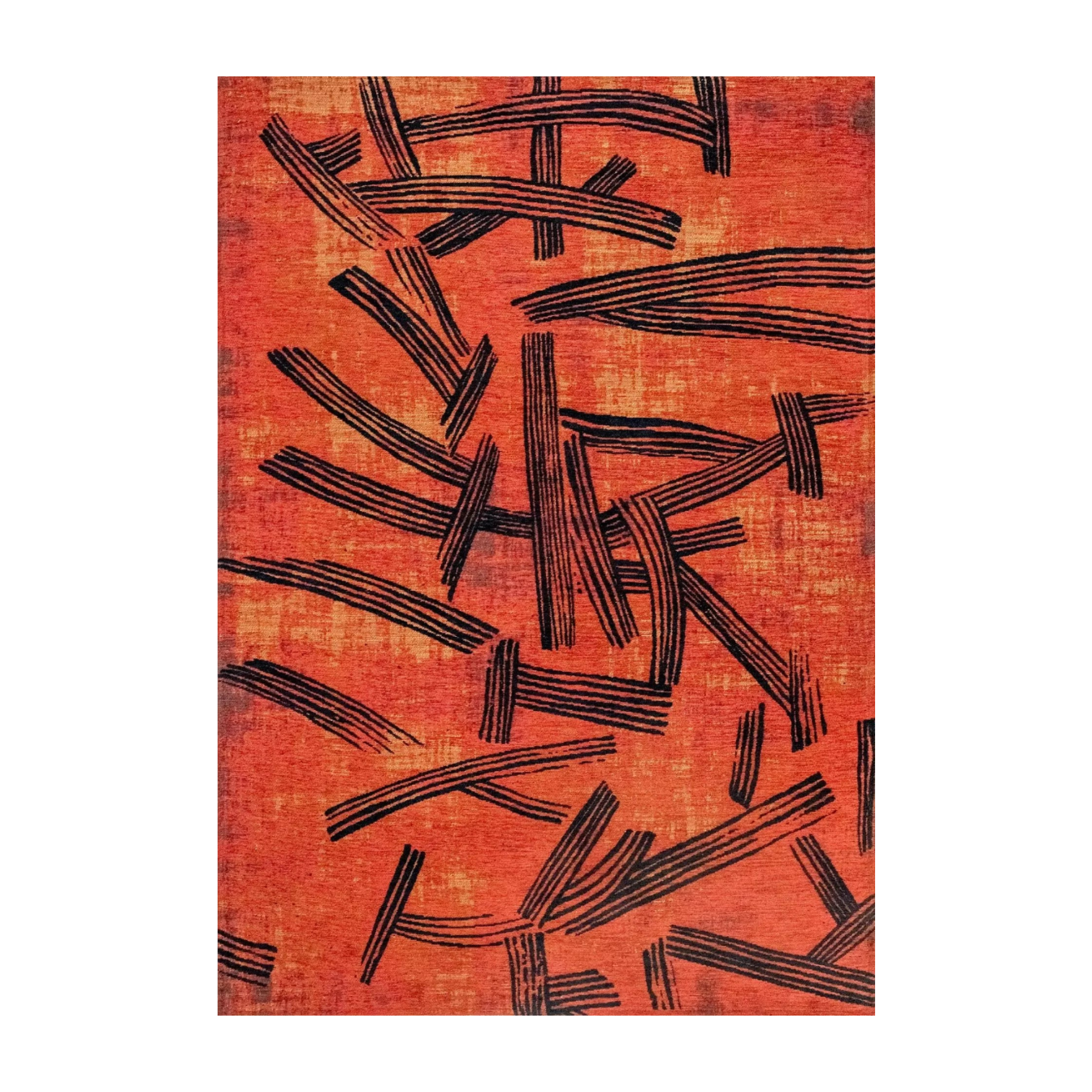 KANJI Orange Carpet with Black