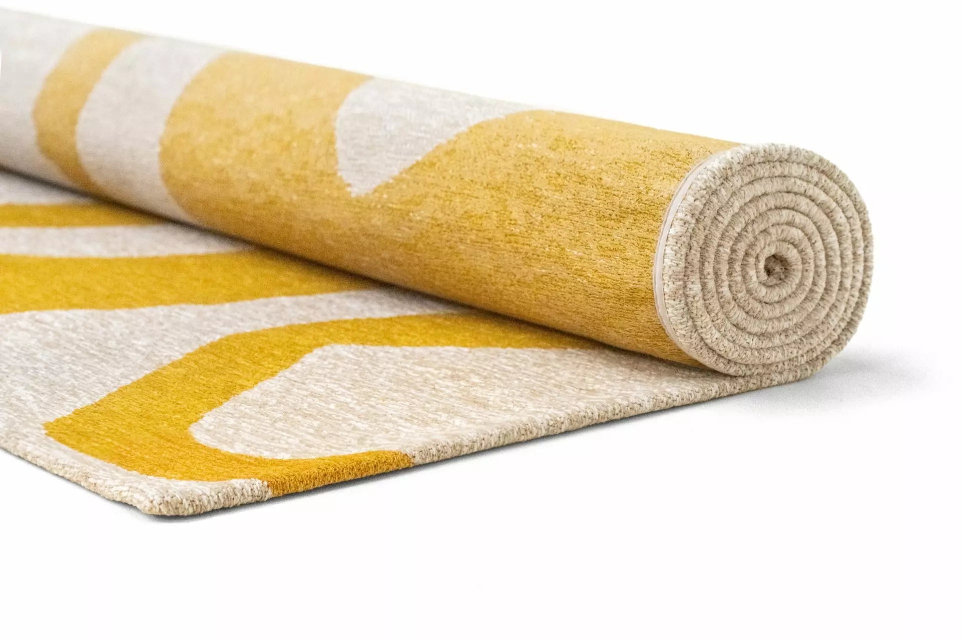 Teppich RIBBON weiß mit Gelb