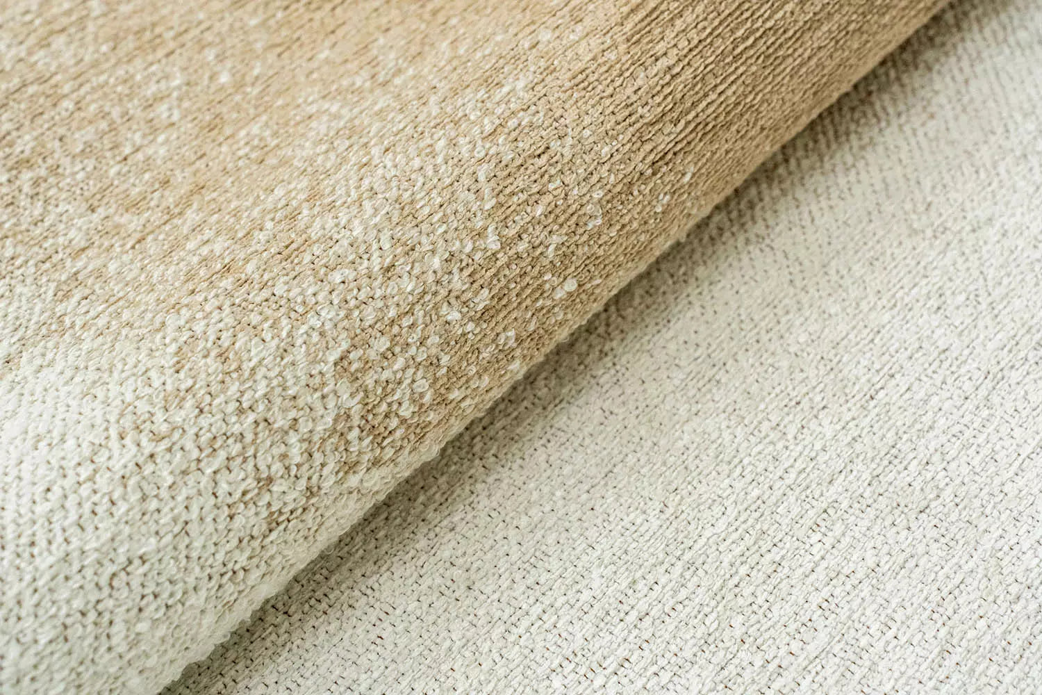 Runder Teppich DROP weiß mit beige