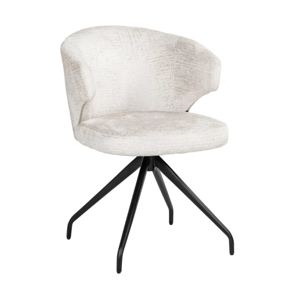 Milly White Swivel Chair with Black Base