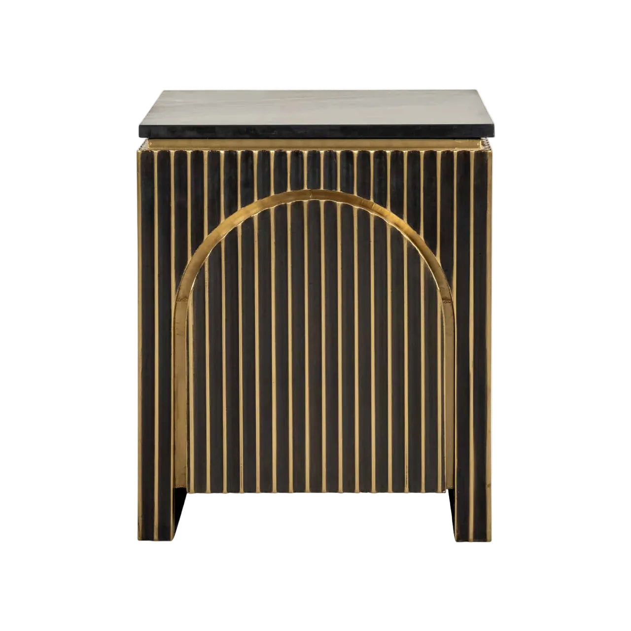 Nightstand LES ARCS marble with brass