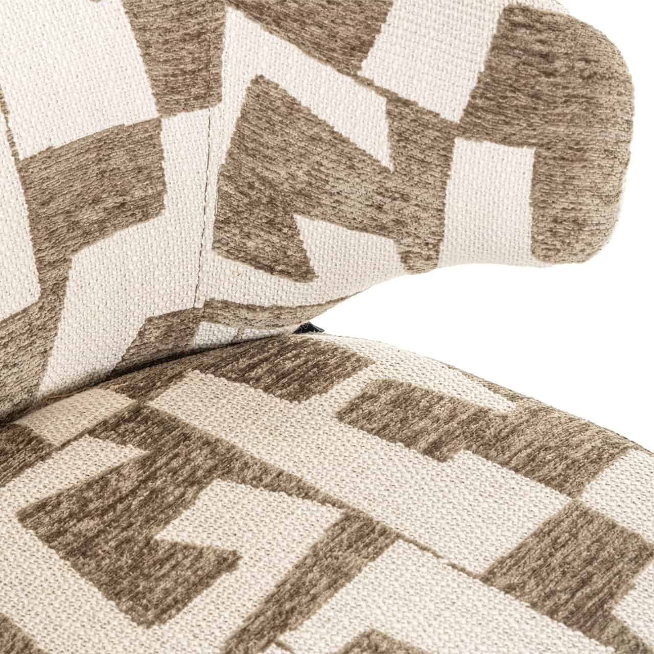 Drehstuhl MILLY beige mit braunem und schwarzem Gestell