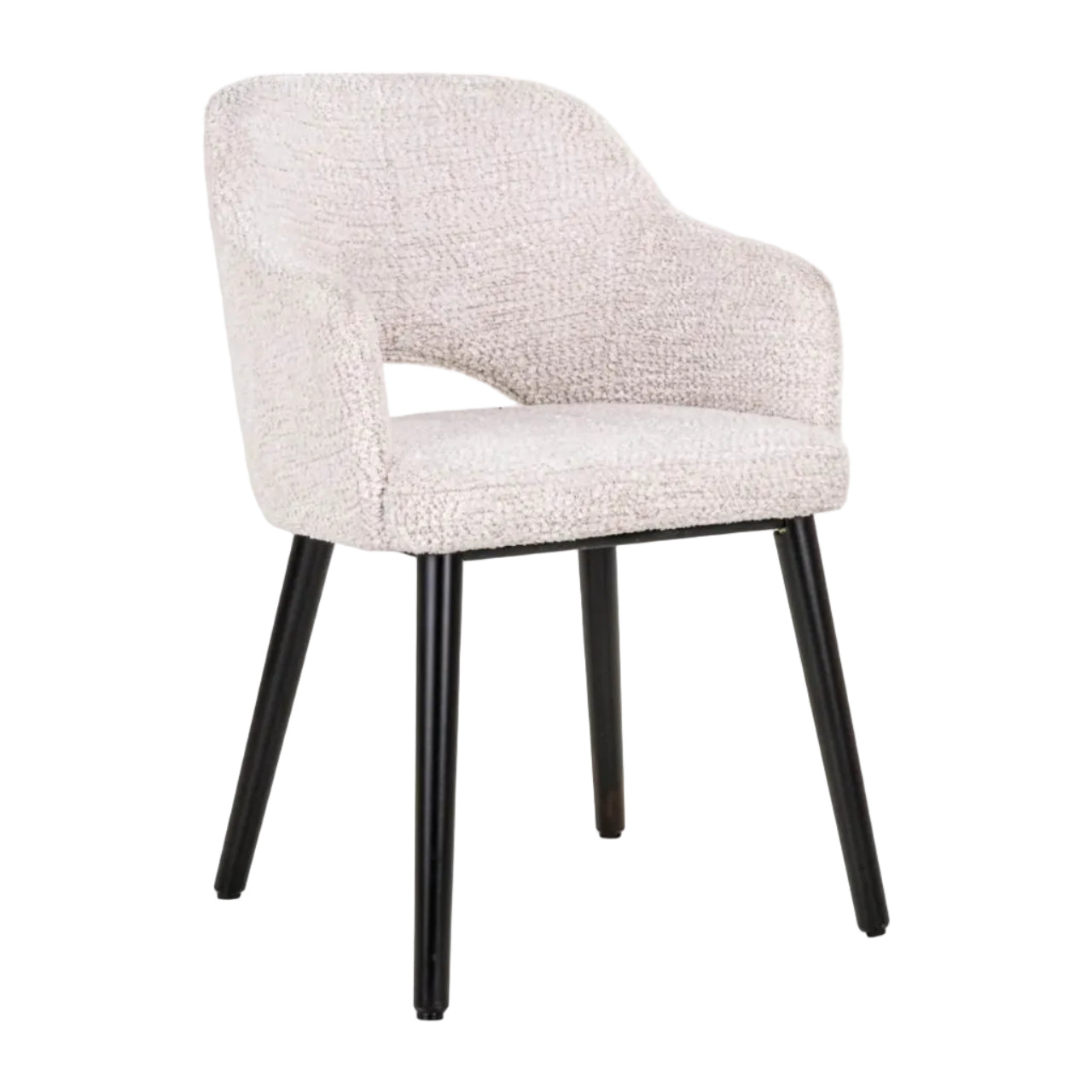 GINNA Chair in Cream with Black Base