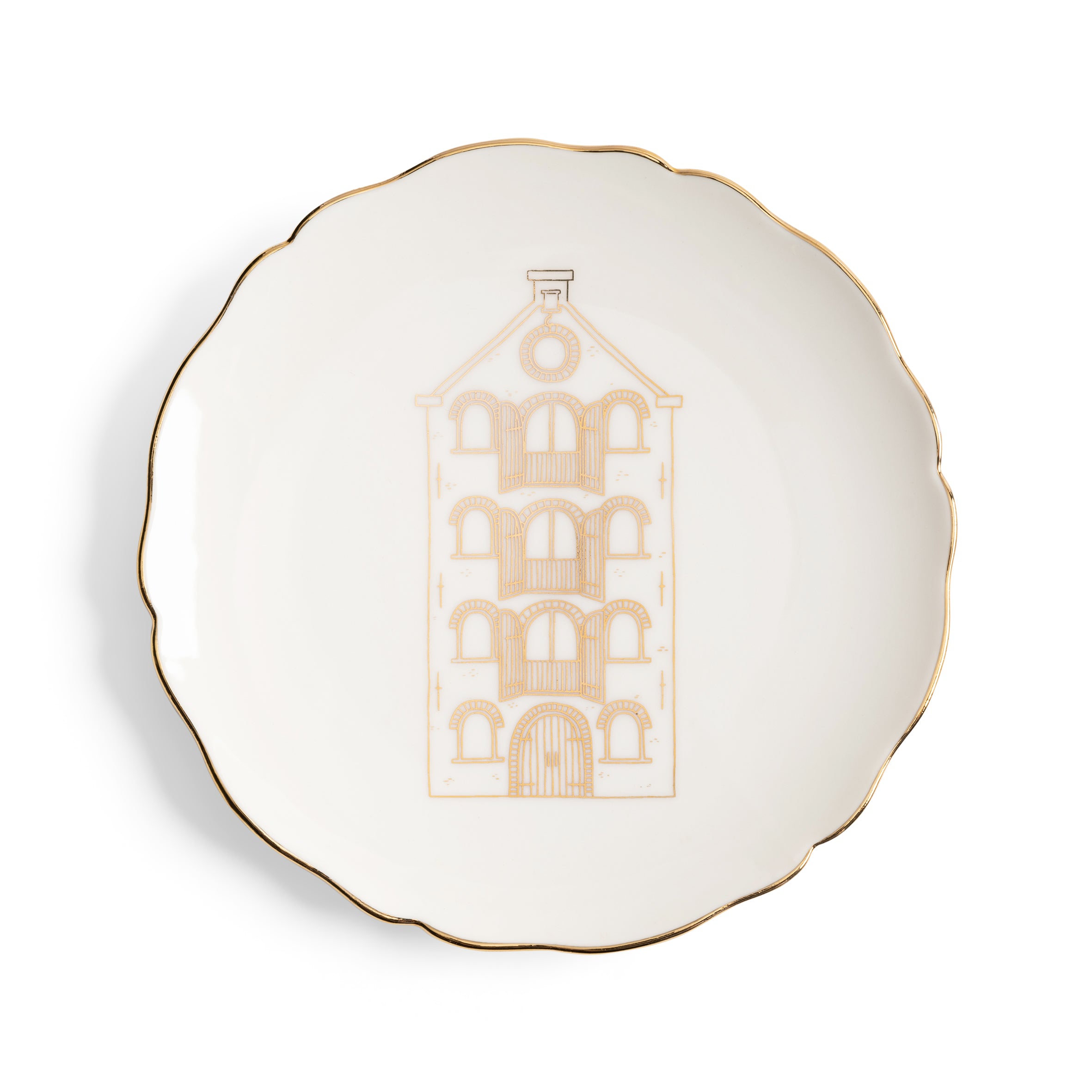Dessert Plate Set CANAL HOUSE beige with gold