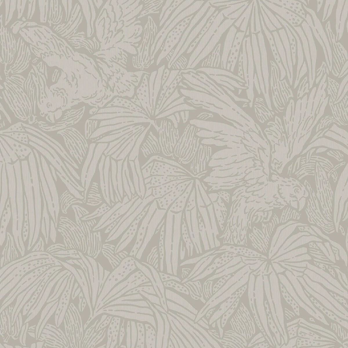 HIDDEN PARROT Animal Print Wallpaper Beige with Gray