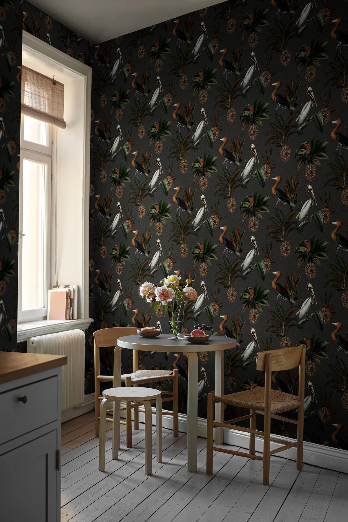 Sapphire Birds Dark Green Animal Motif Wallpaper