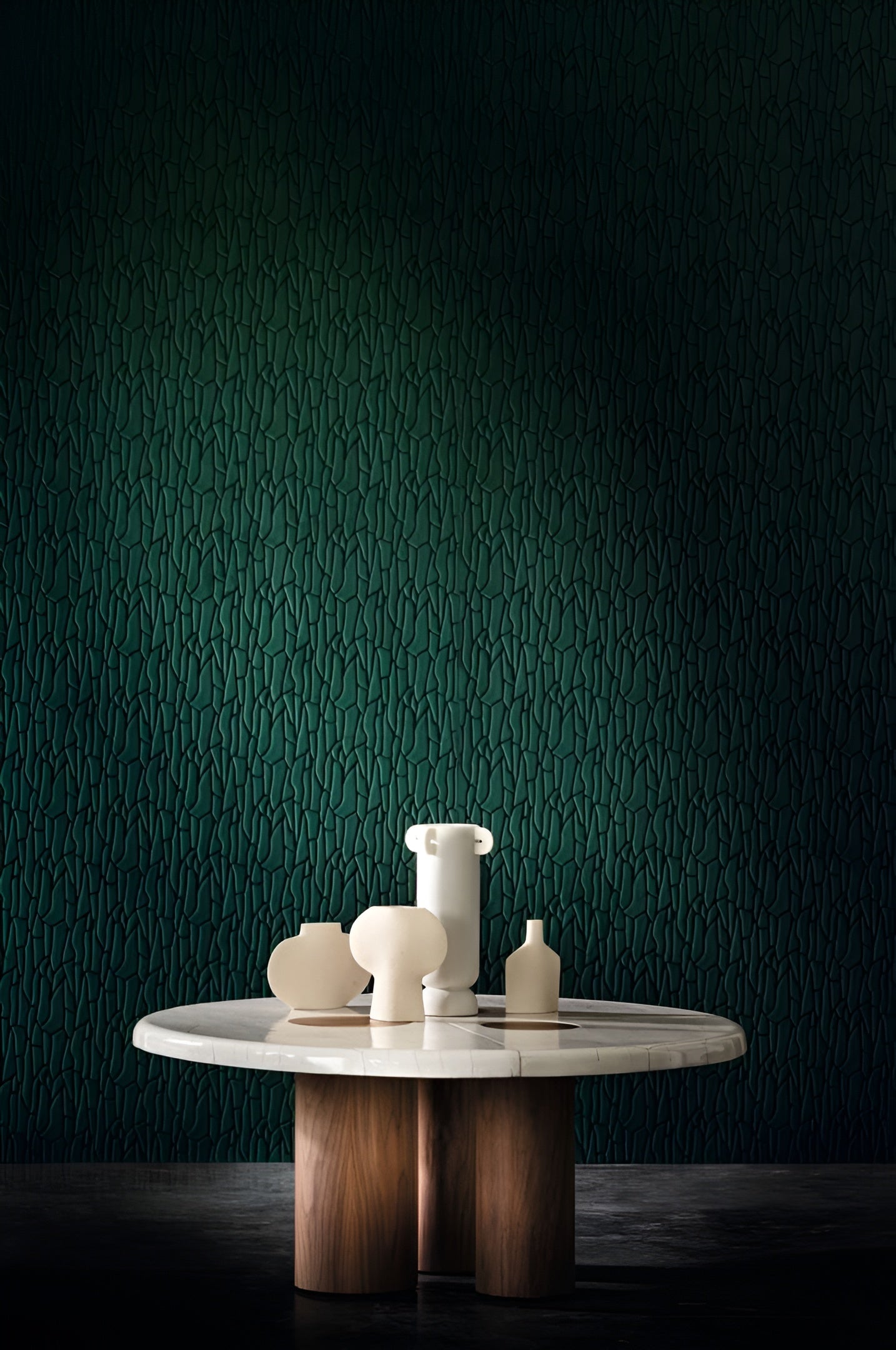 Textured Velvet 3D Wallpaper SAIHO - ÉMERAUDE Emerald