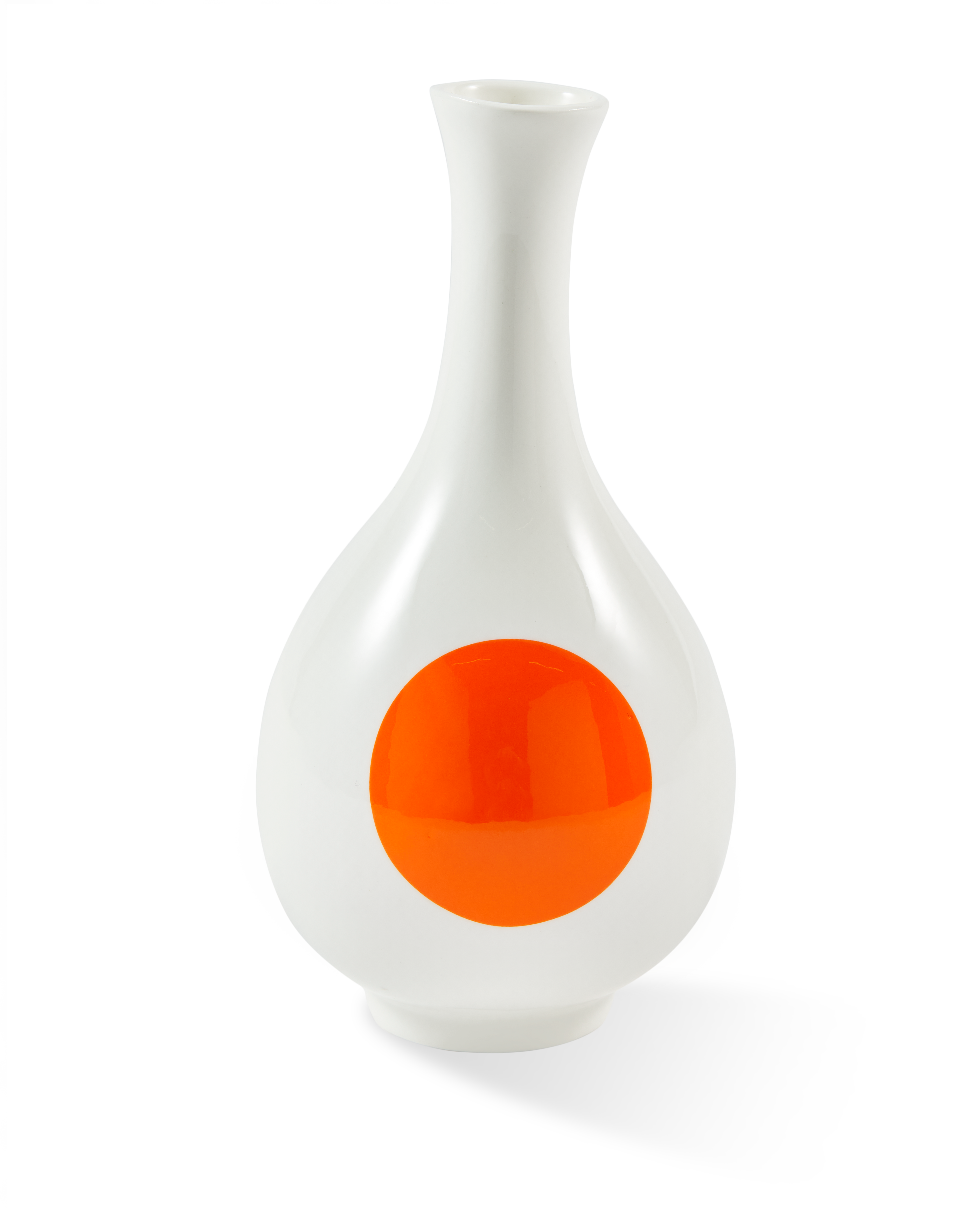 Wazon SMALL BIRD weiß mit Orange und Blau