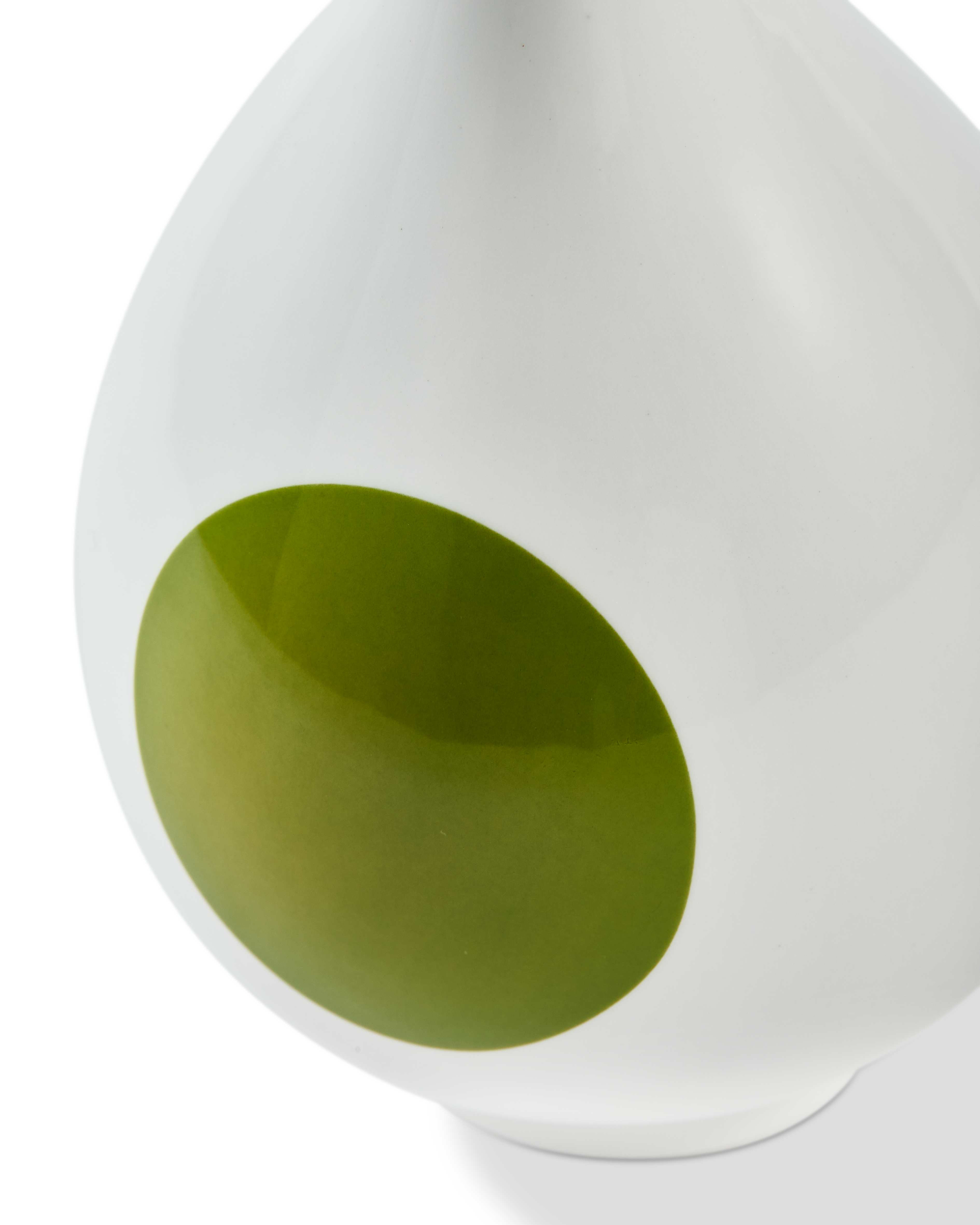 Vase SMALL BIRD weiß mit olivgrün und blau