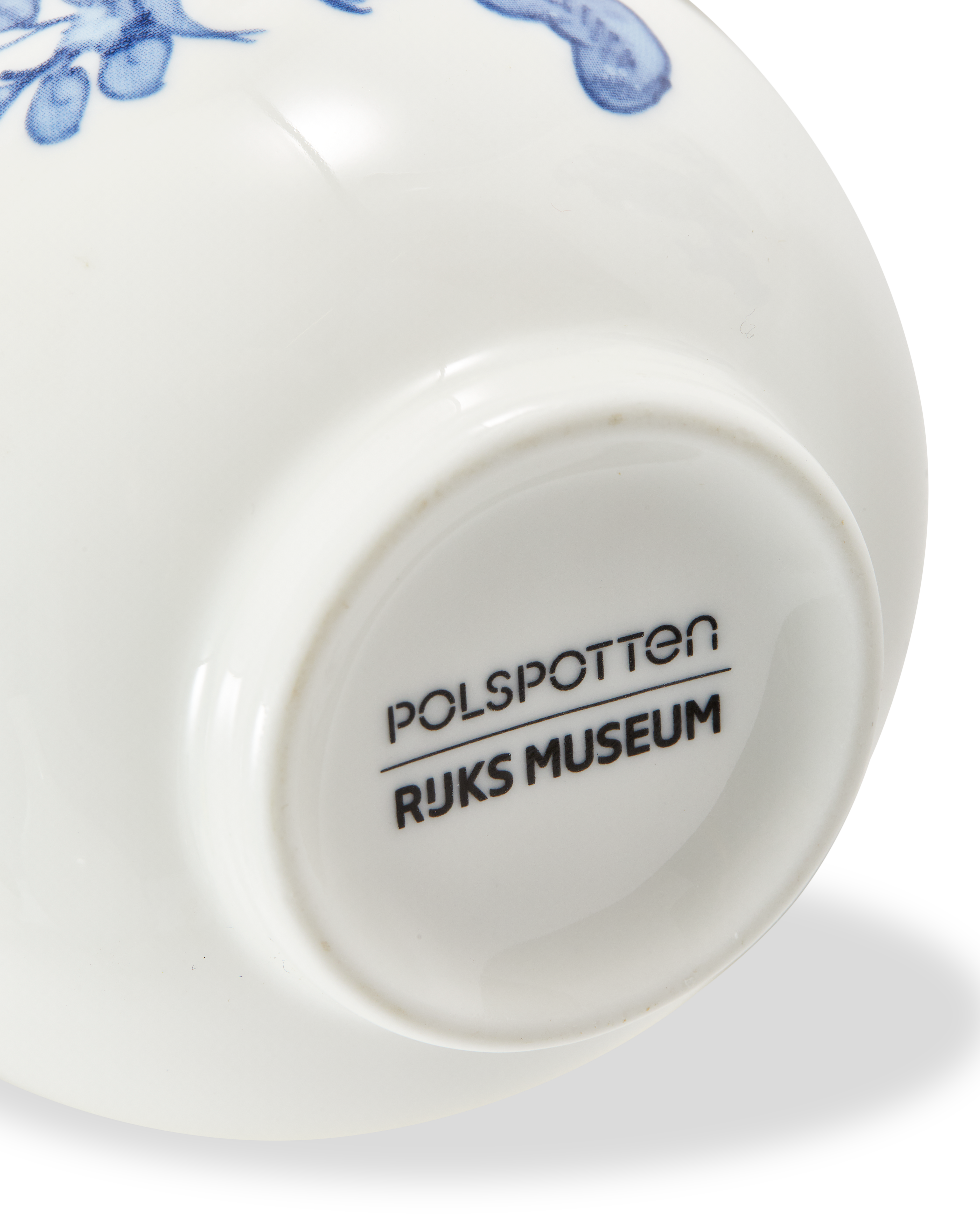 Vase SMALL BIRD weiß mit olivgrün und blau