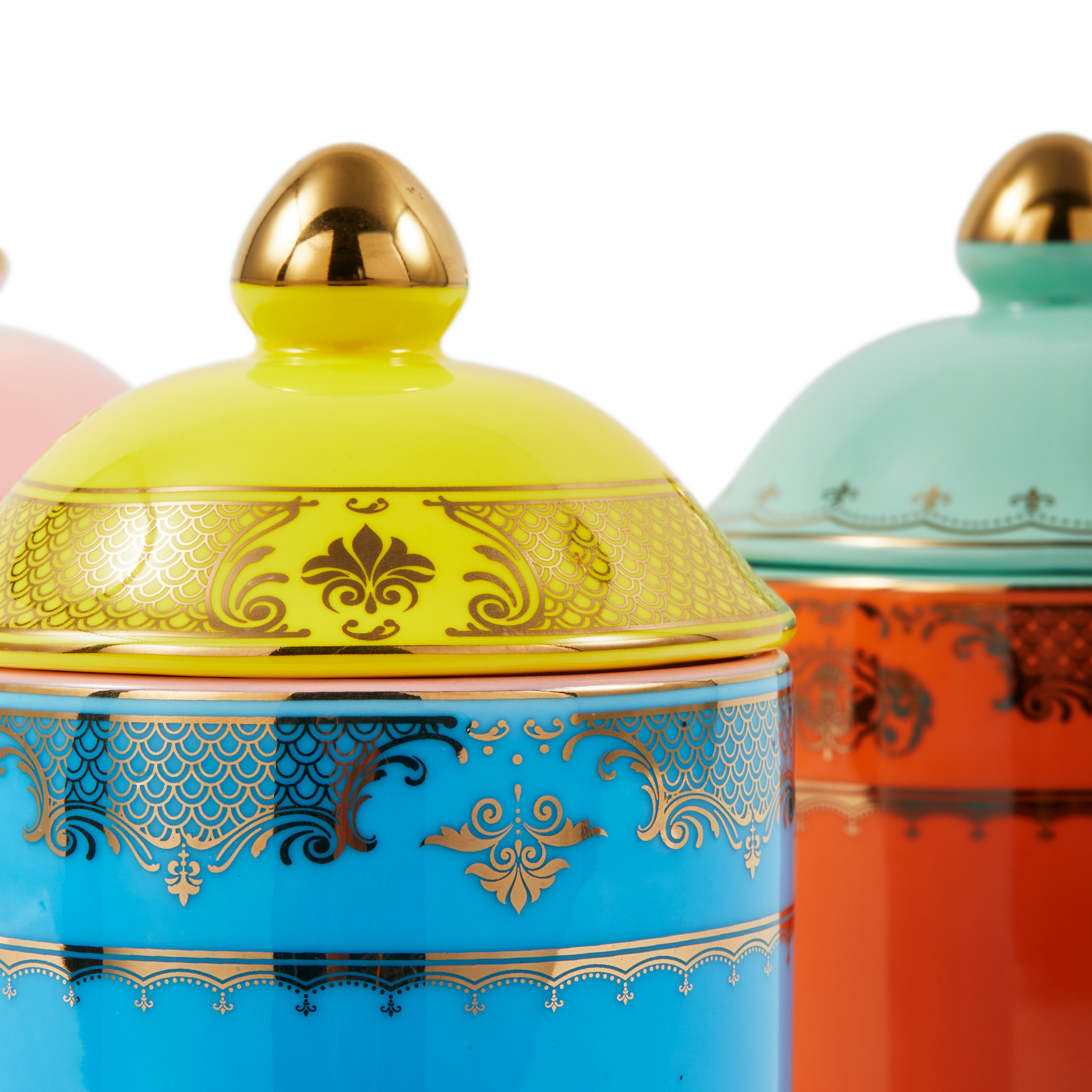 Słoik porcelanowy GRANDPA niebieski z żółtym