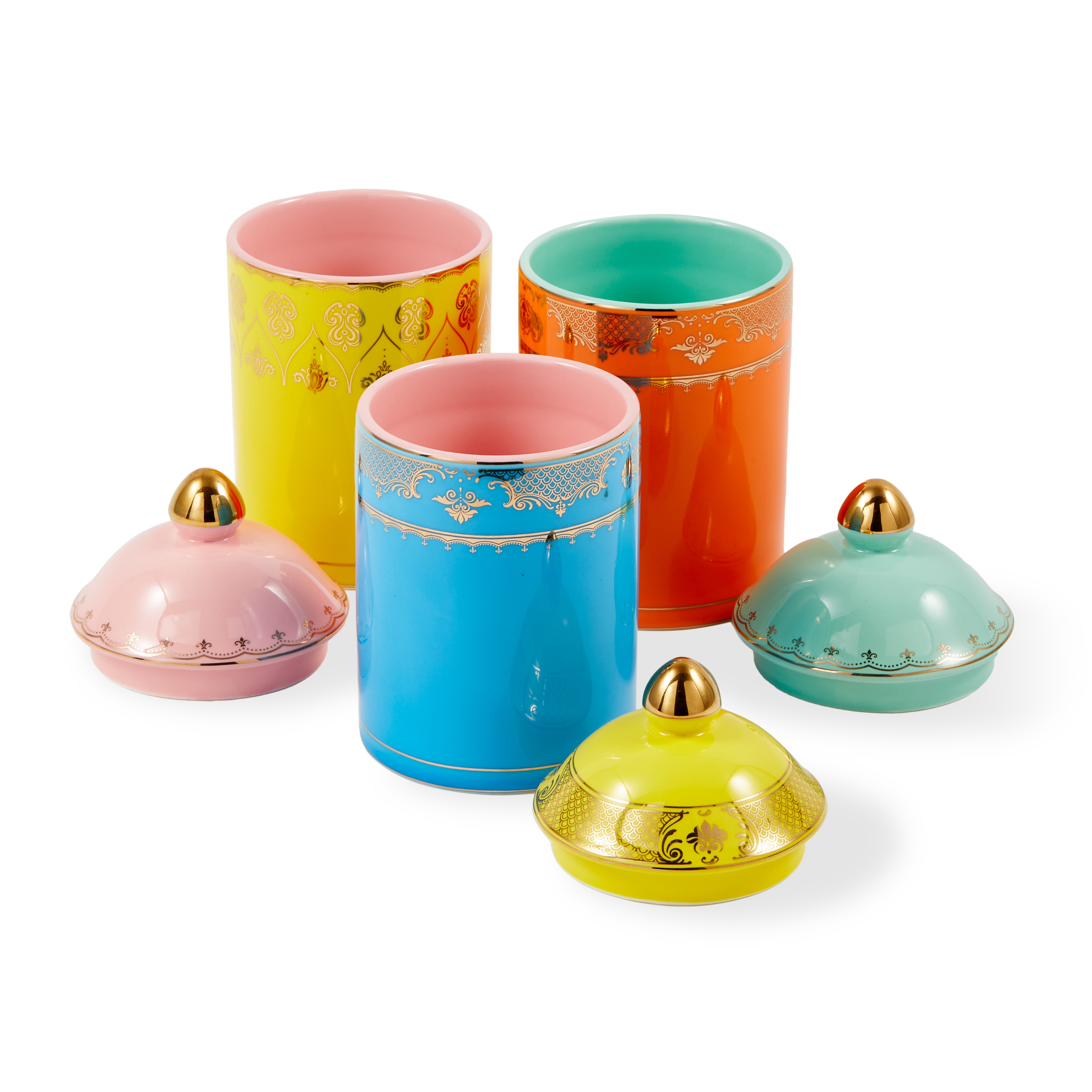 Słoik porcelanowy GRANDPA pomarańczowy z miętowym