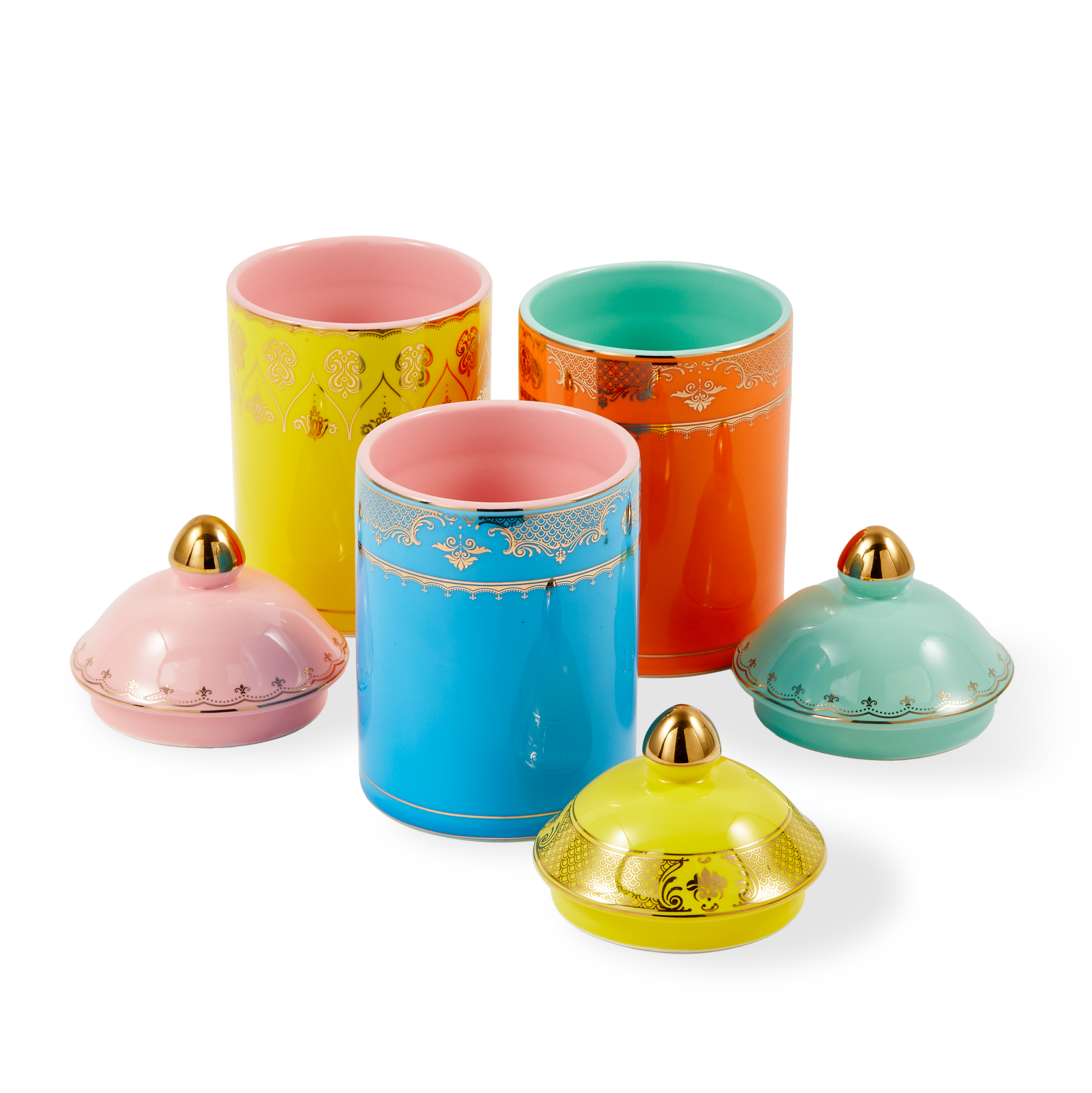 Porzellanbehälter GRANDPA gelb mit rosa